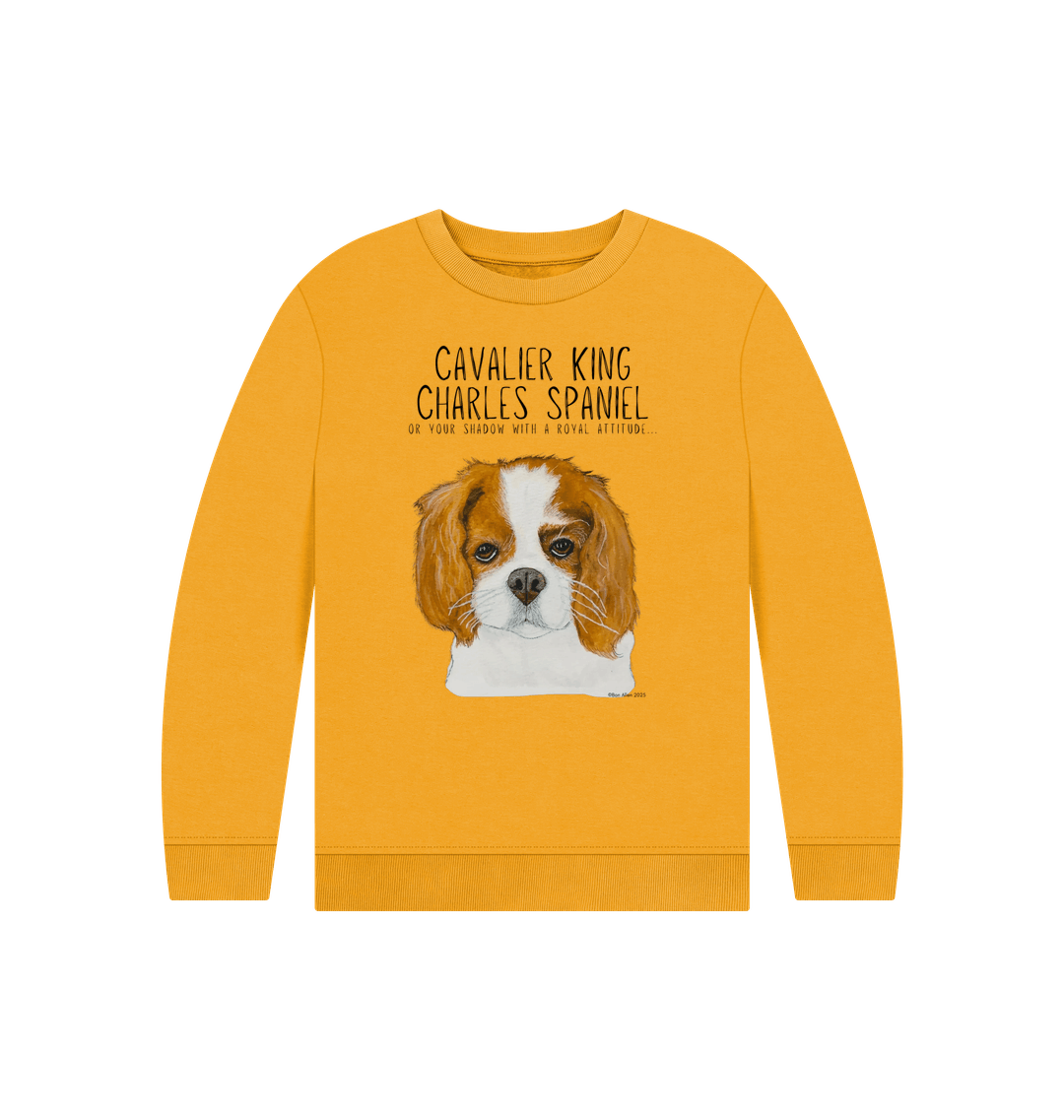 Eco Kids Sweatshirt with Cavalier King Charles Spaniel Print