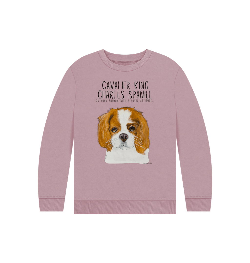 Eco Kids Sweatshirt with Cavalier King Charles Spaniel Print