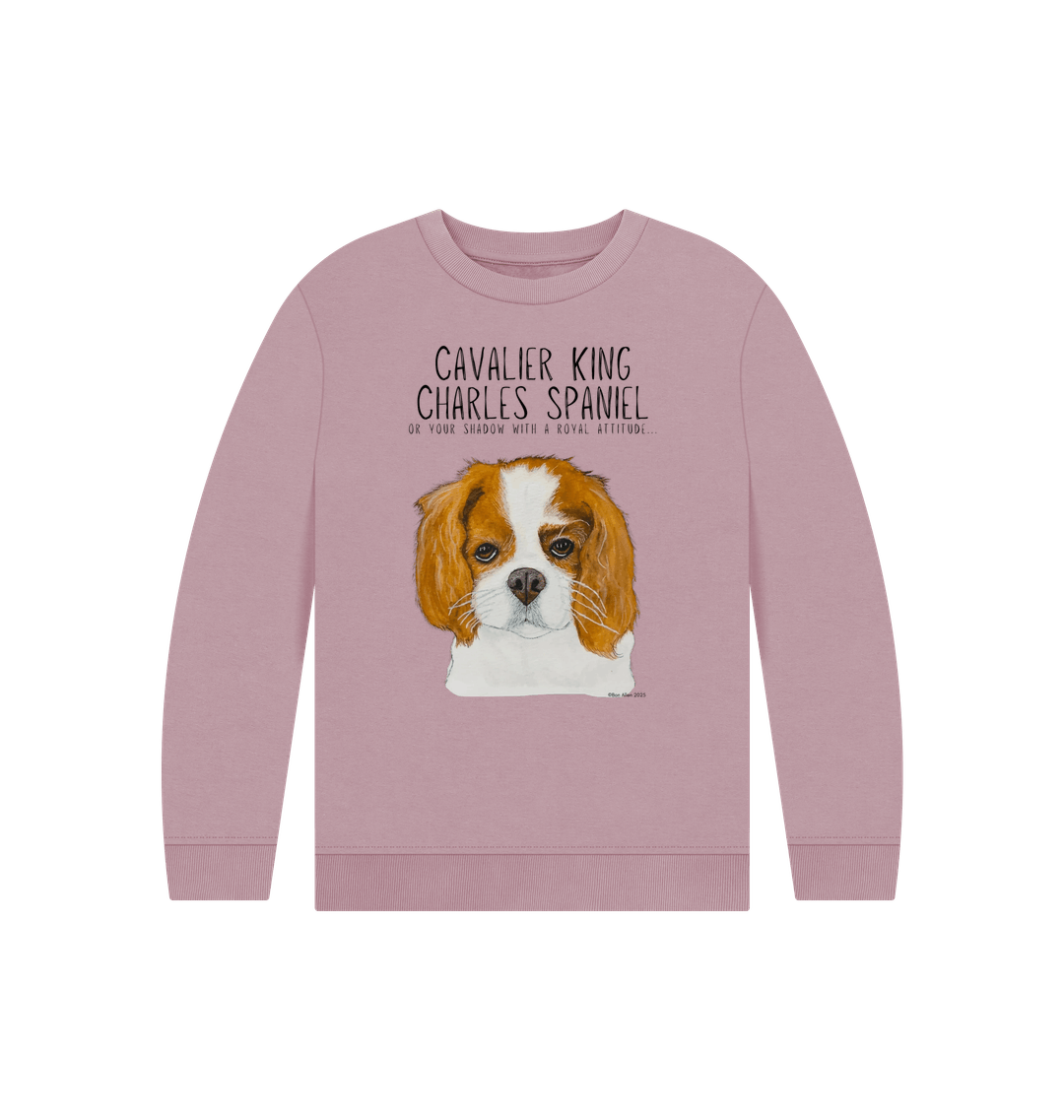 Eco Kids Sweatshirt with Cavalier King Charles Spaniel Print