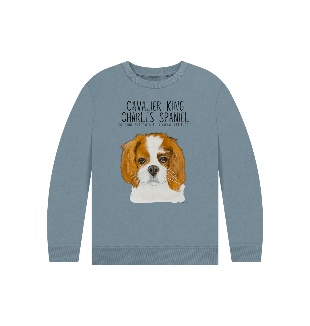 Eco Kids Sweatshirt with Cavalier King Charles Spaniel Print