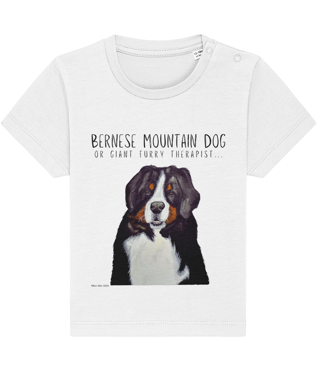 Organic Baby Tee with Giant Furry Therapist Print