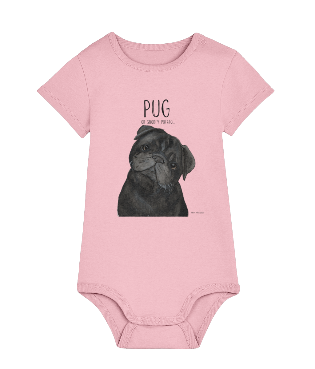 Snorty Potato Baby Bodysuit for Little Pug Lovers