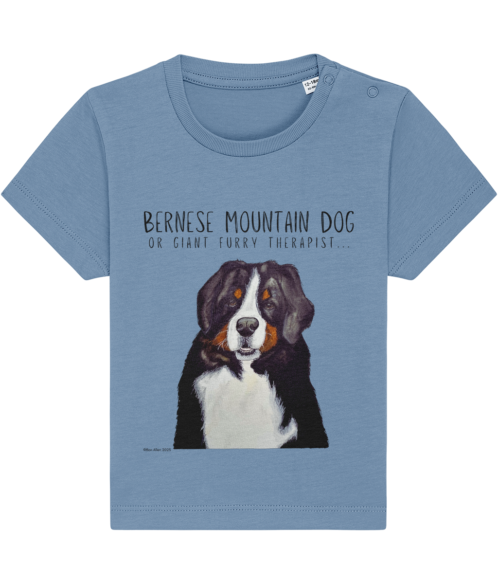 Organic Baby Tee with Giant Furry Therapist Print