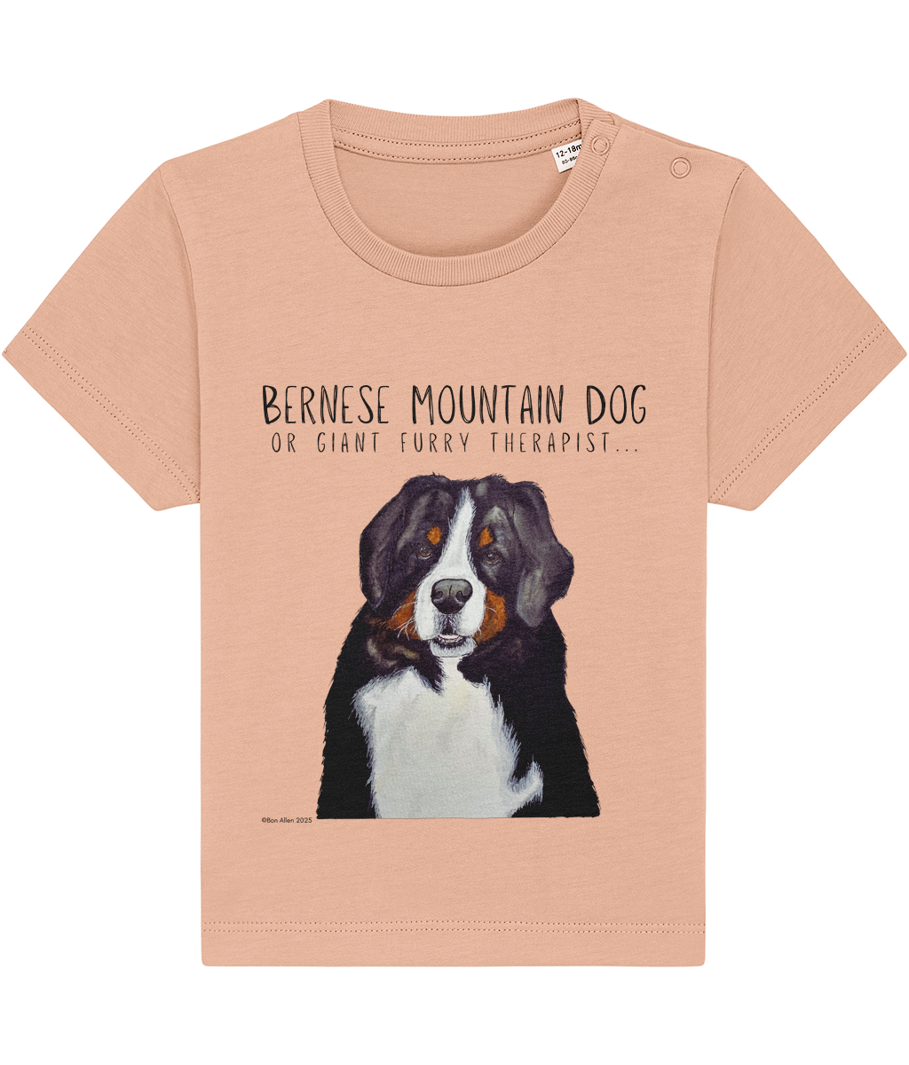 Organic Baby Tee with Giant Furry Therapist Print