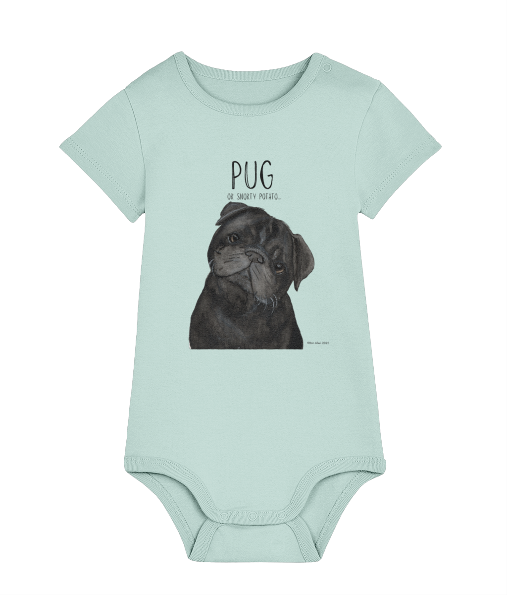 Snorty Potato Baby Bodysuit for Little Pug Lovers