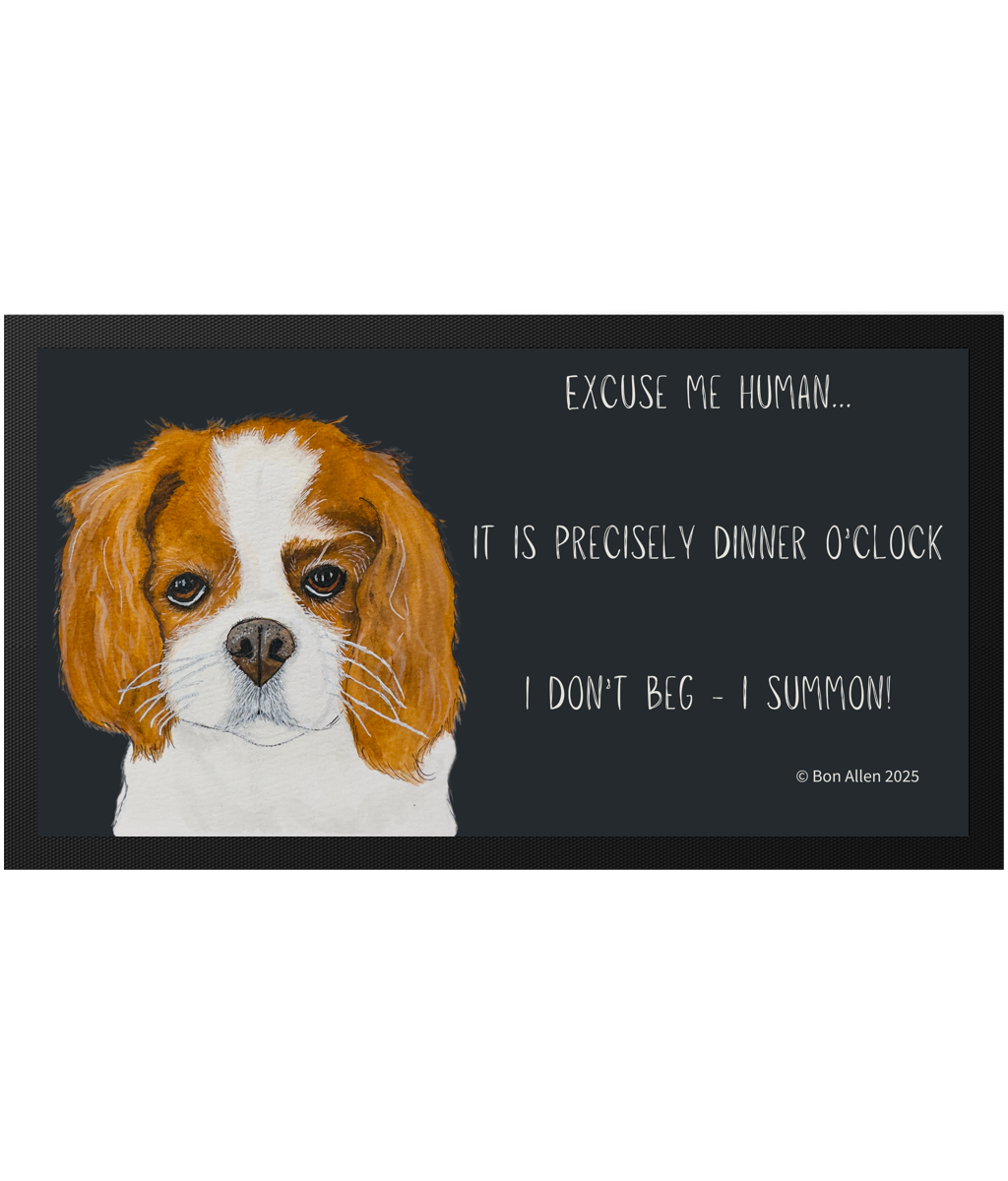 Dinner O'Clock Mat Cavalier King Charles Spaniel Pet Bowl Mat