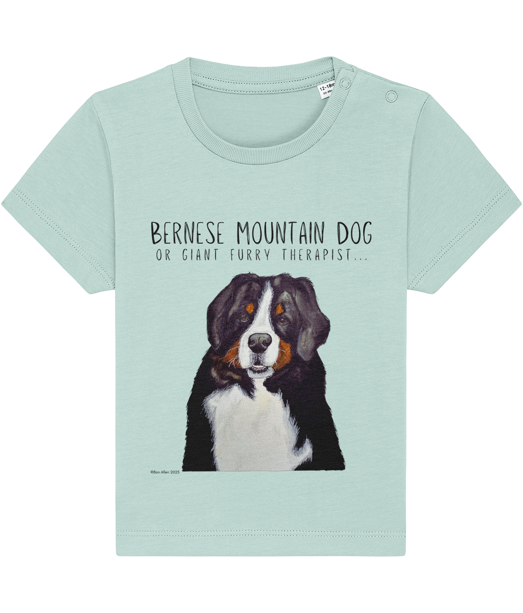 Organic Baby Tee with Giant Furry Therapist Print