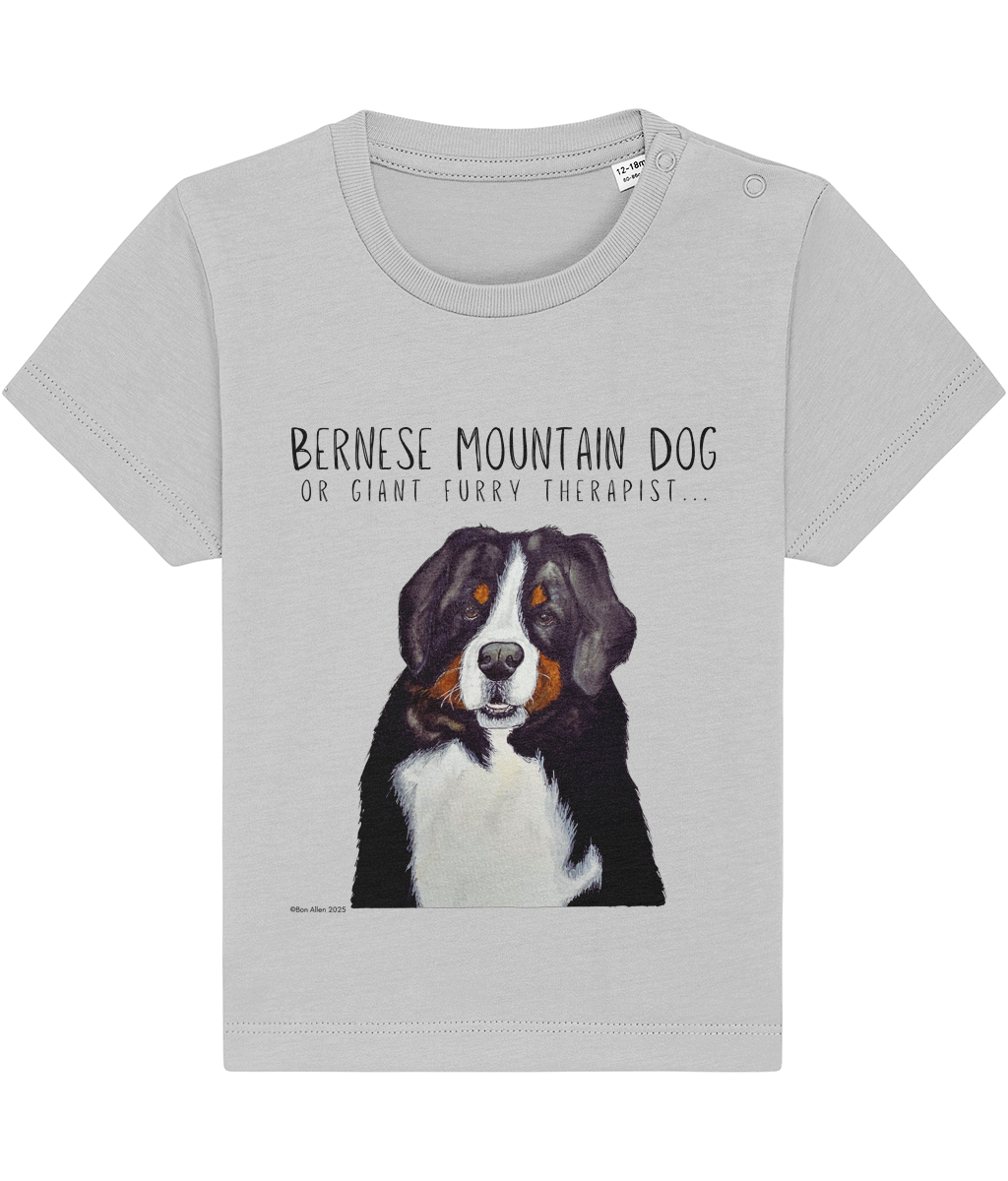 Organic Baby Tee with Giant Furry Therapist Print