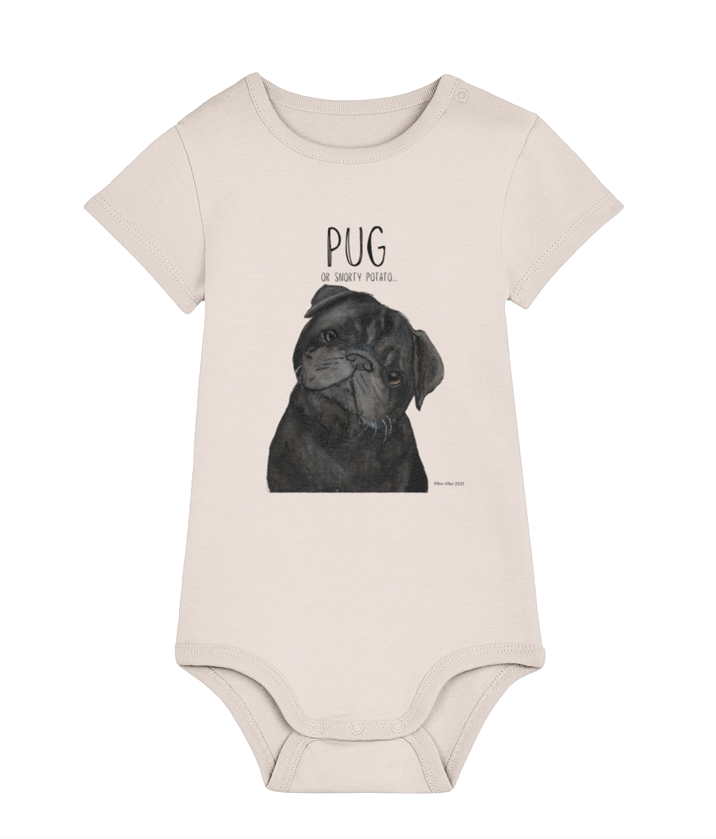 Snorty Potato Baby Bodysuit for Little Pug Lovers