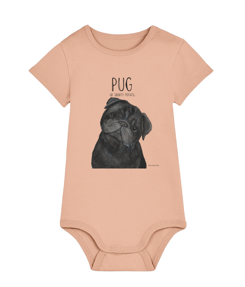 Snorty Potato Baby Bodysuit for Little Pug Lovers
