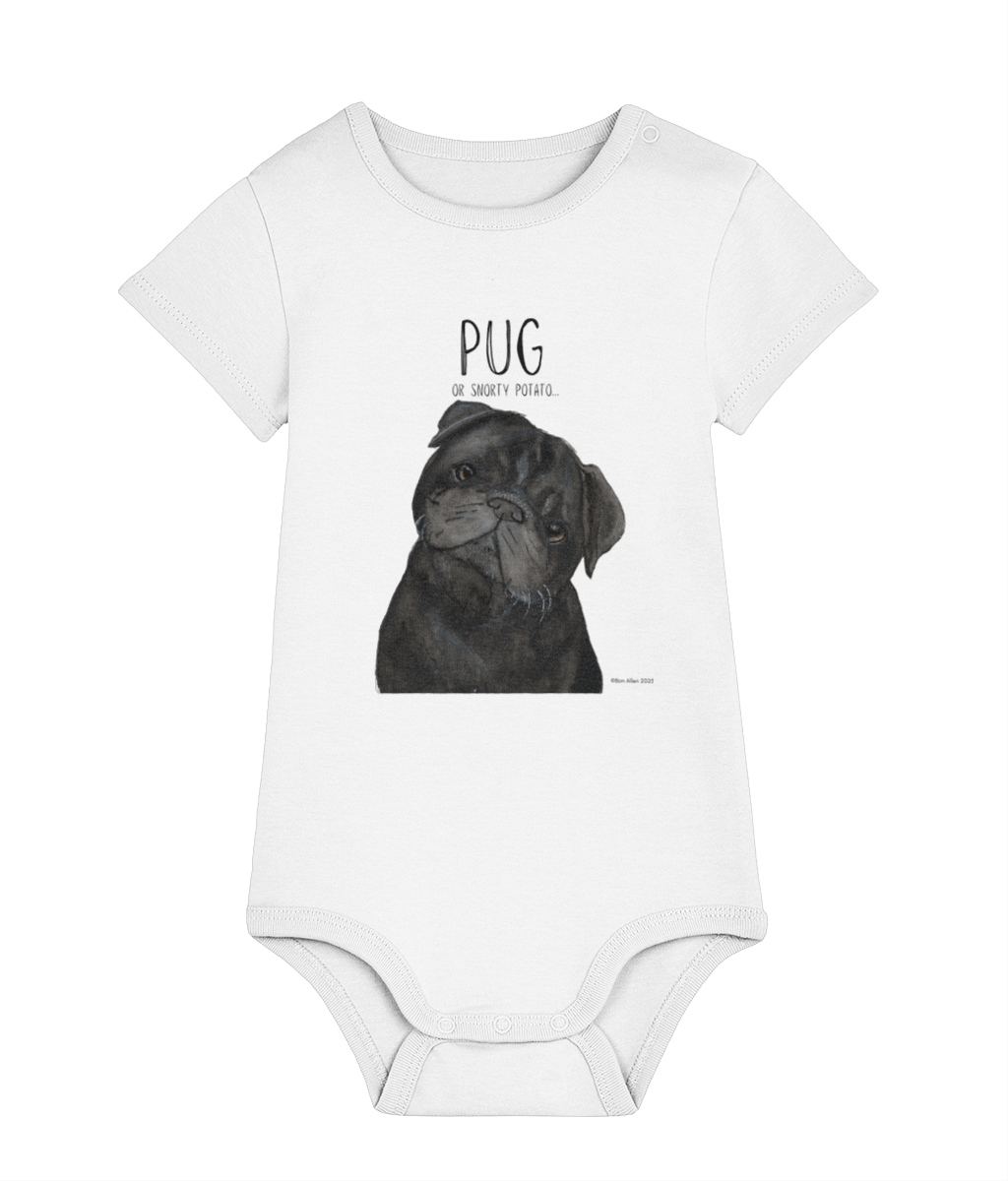 Snorty Potato Baby Bodysuit for Little Pug Lovers