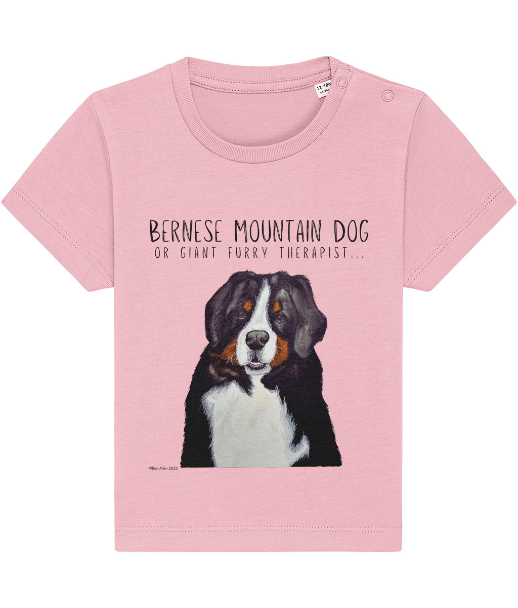 Organic Baby Tee with Giant Furry Therapist Print