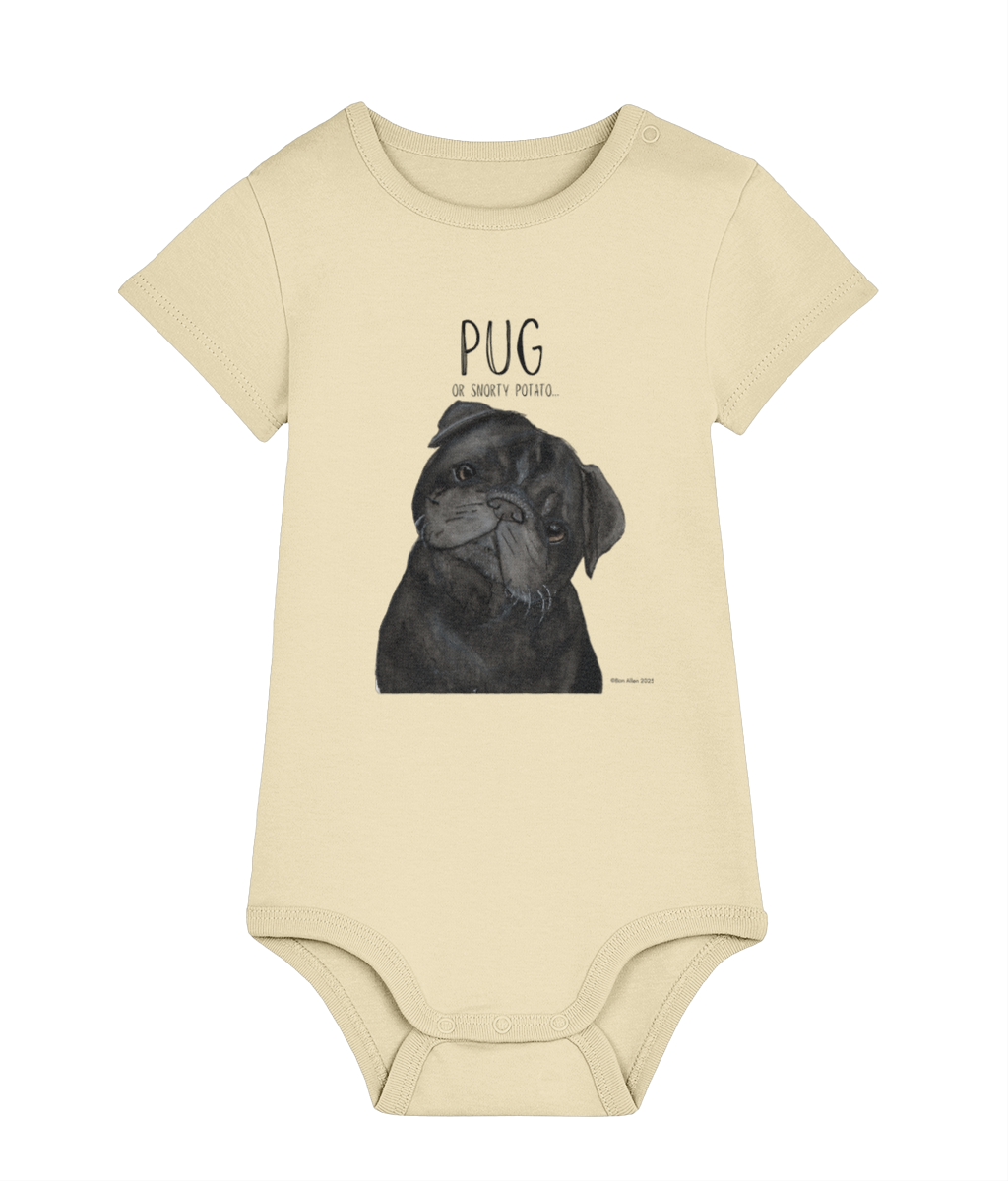 Snorty Potato Baby Bodysuit for Little Pug Lovers