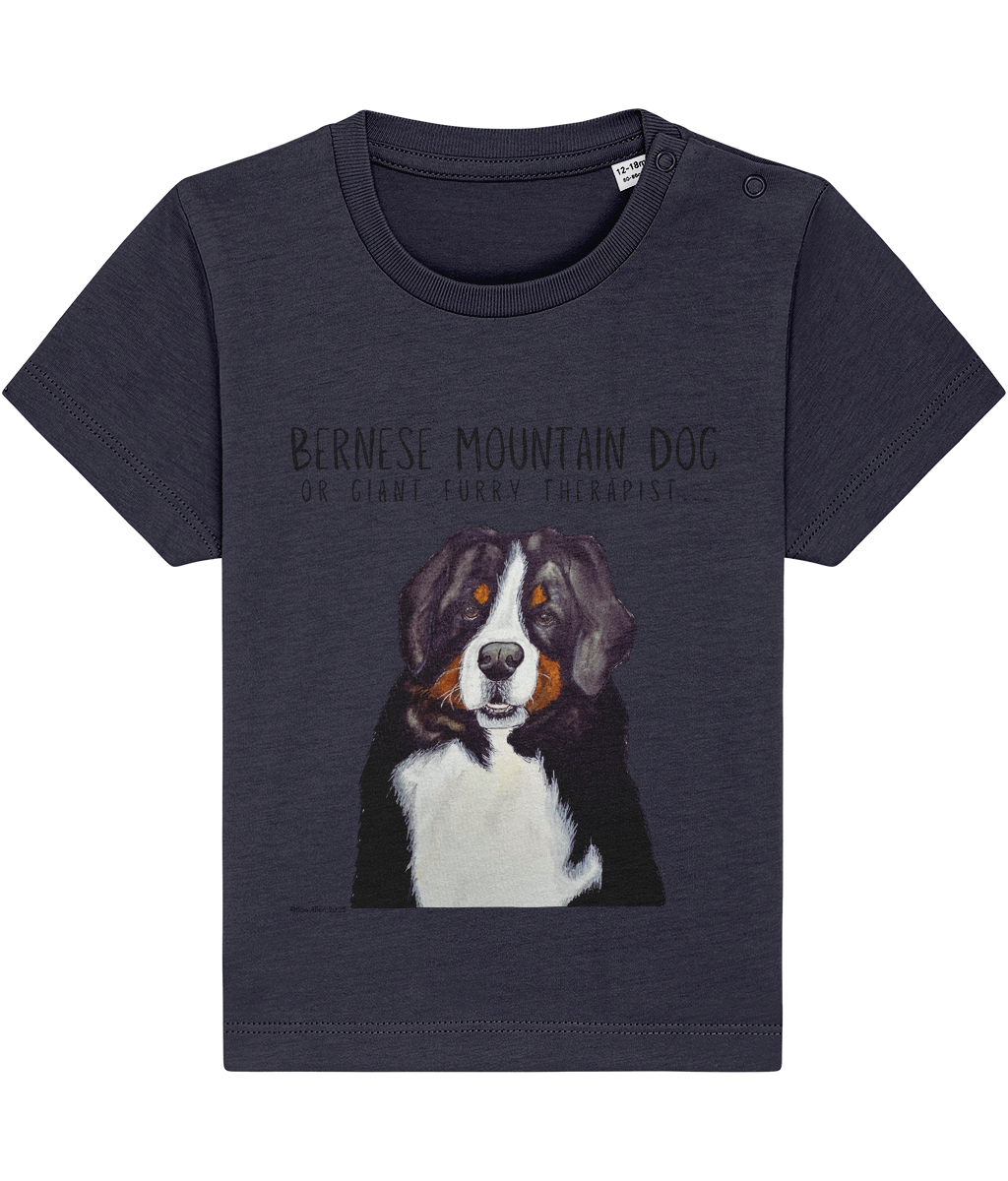 Organic Baby Tee with Giant Furry Therapist Print