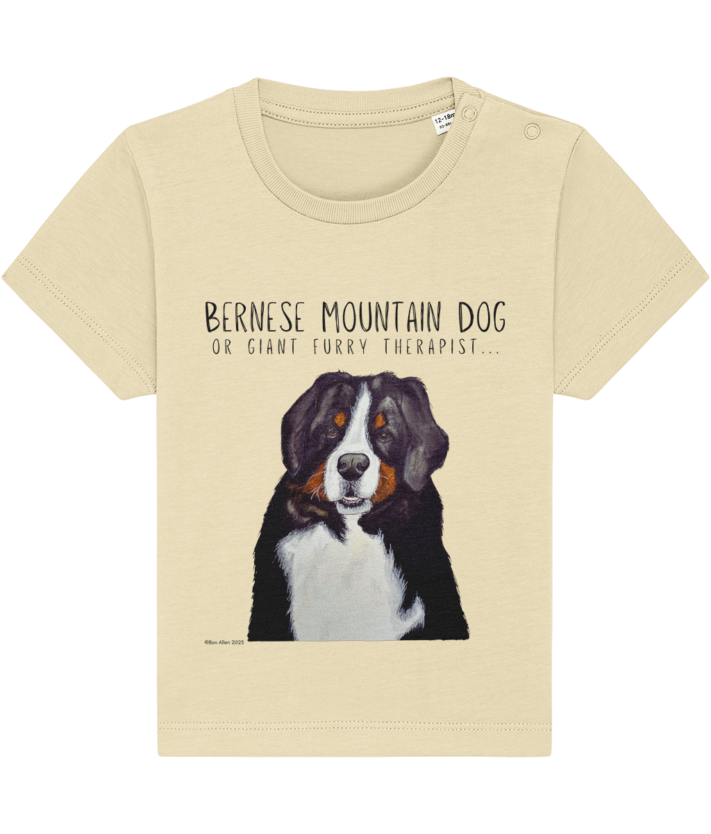 Organic Baby Tee with Giant Furry Therapist Print