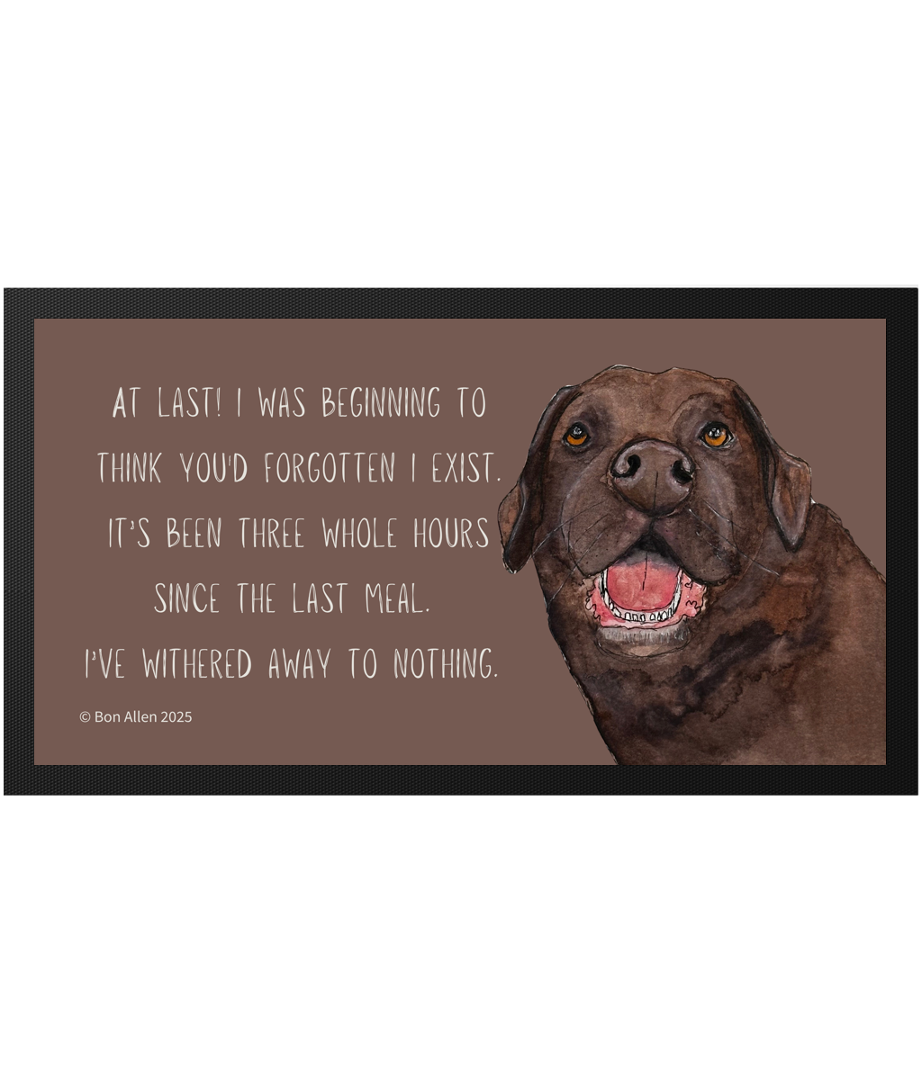 Chocolate Labrador Starving Since Breakfast Pet Bowl Mat
