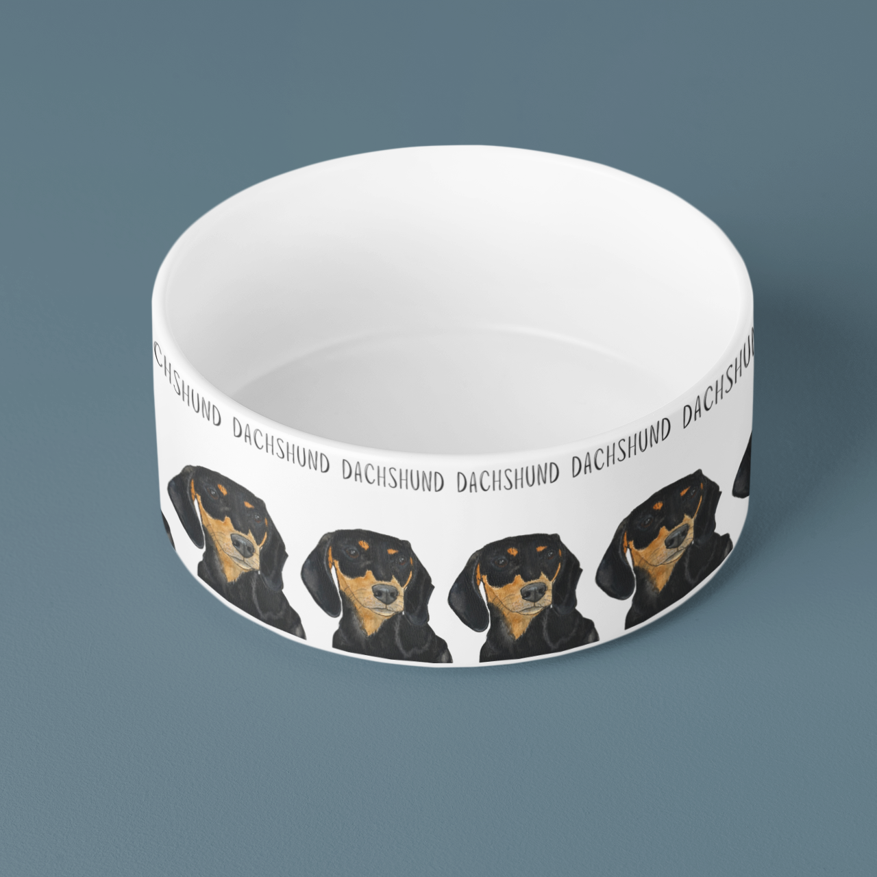 Handcrafted Ceramic Dog Bowl for Dachshunds