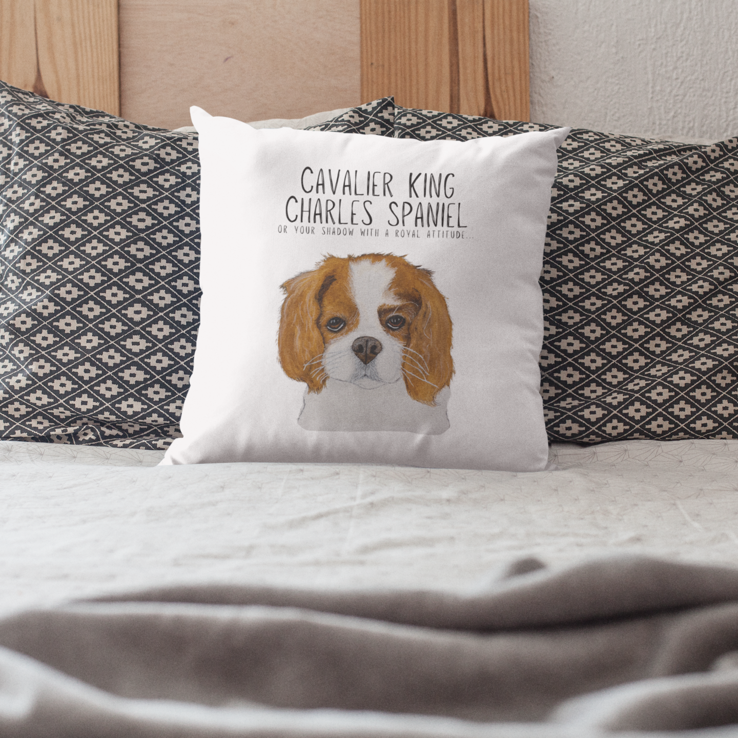 Cavalier King Charles Spaniel Cushion Cover Royal Shadow