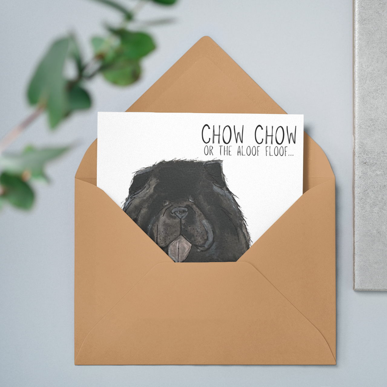 Send Some Floofy Love Black Chow Chow Greeting Card