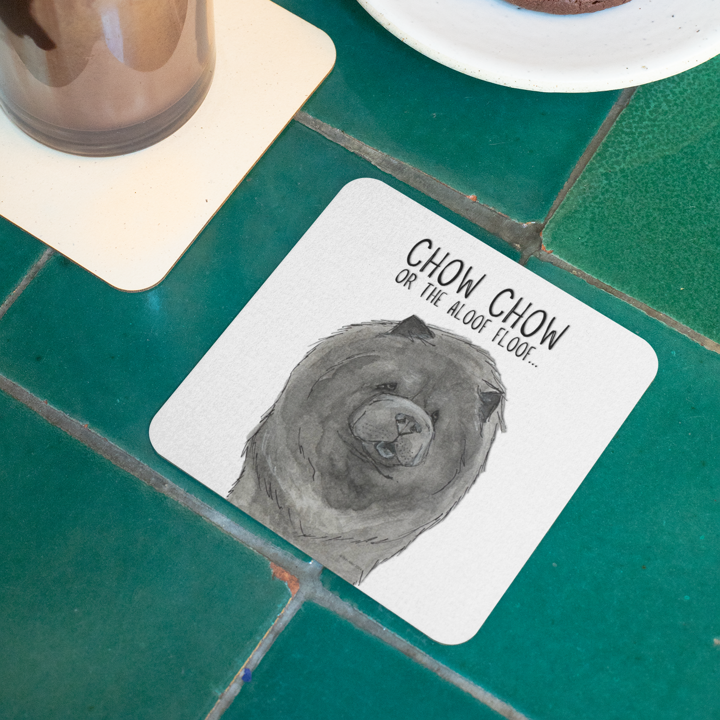 Blue Chow Chow Coasters Pack of 4