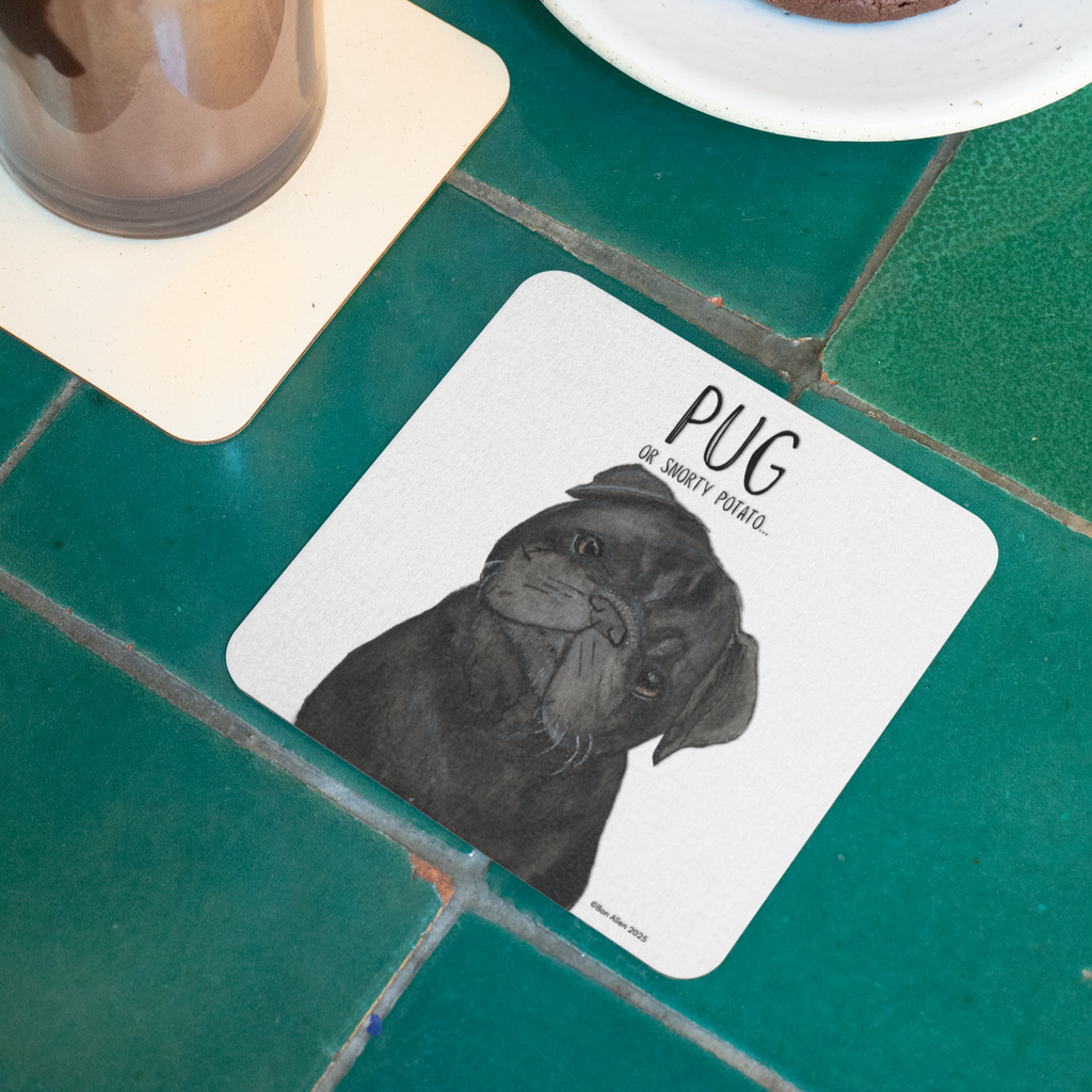 Pug Coaster Set Pack of 4