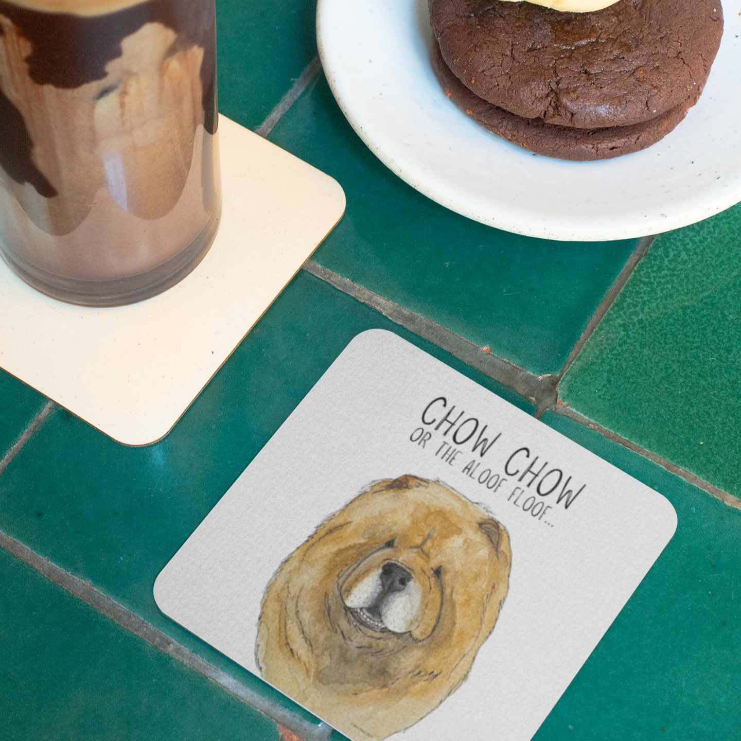 Red Chow Chow Coaster Set Pack of 4