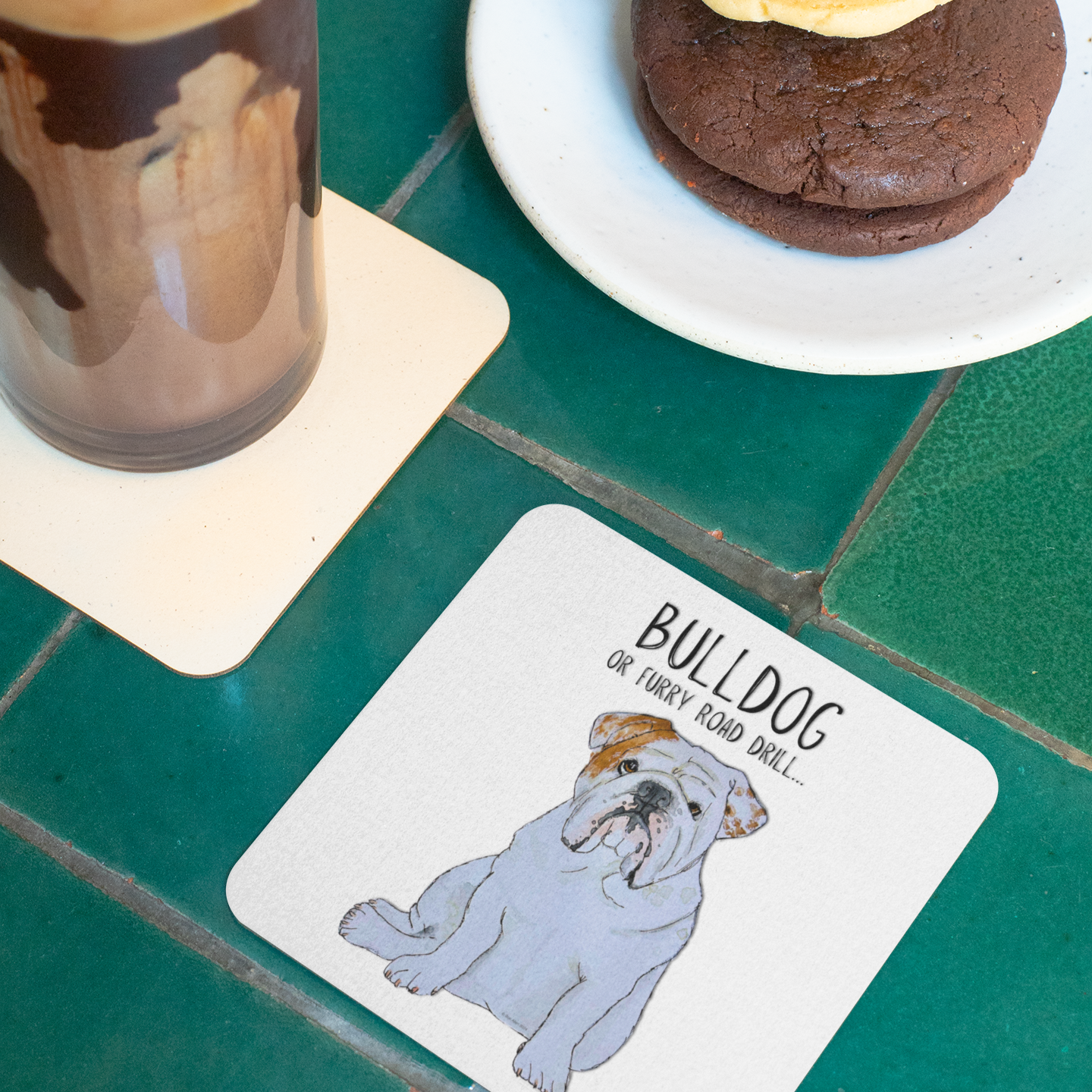 Bulldog Print Coasters Pack of 4