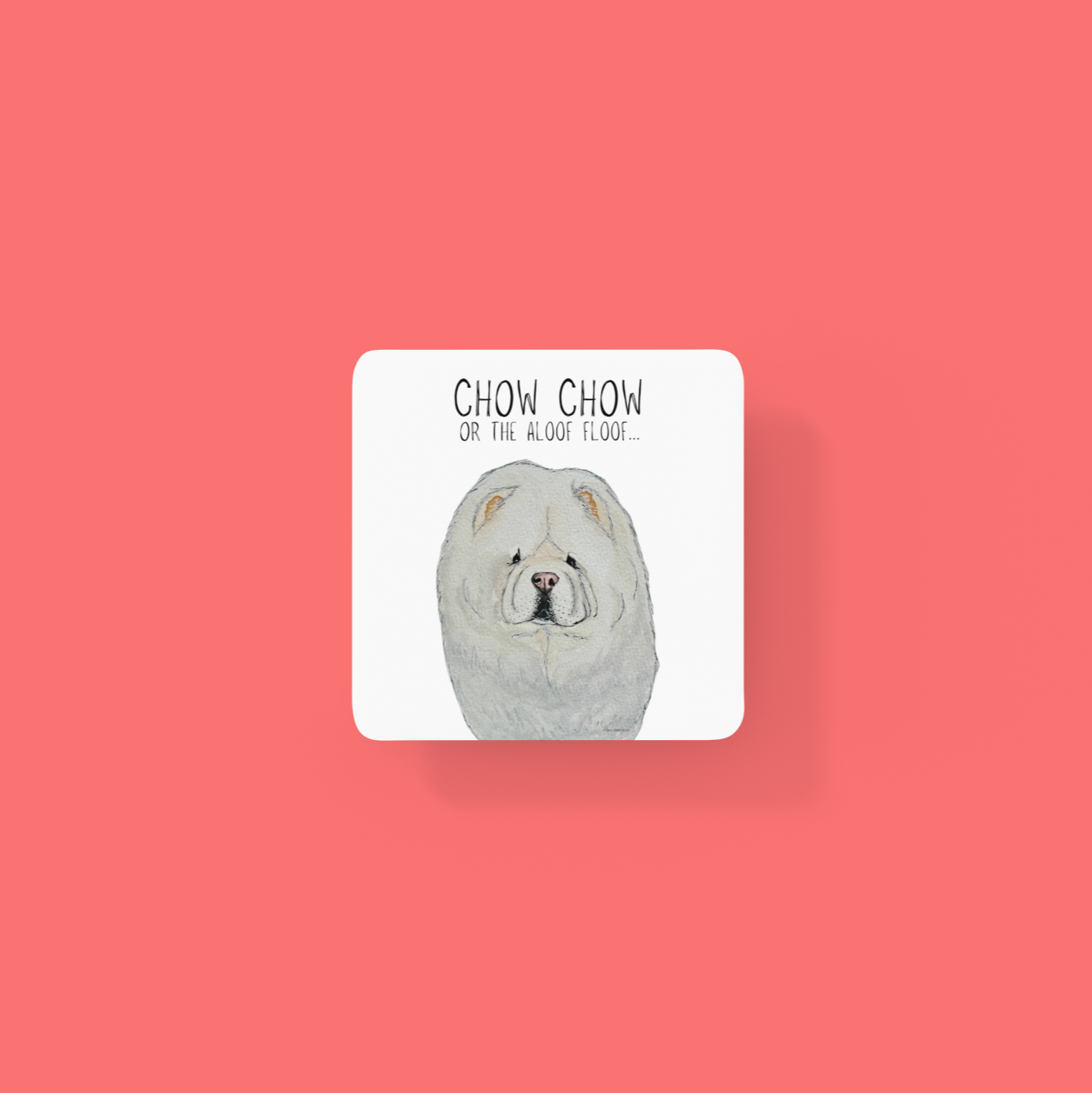 Cream Chow Chow Coasters Pack of 4