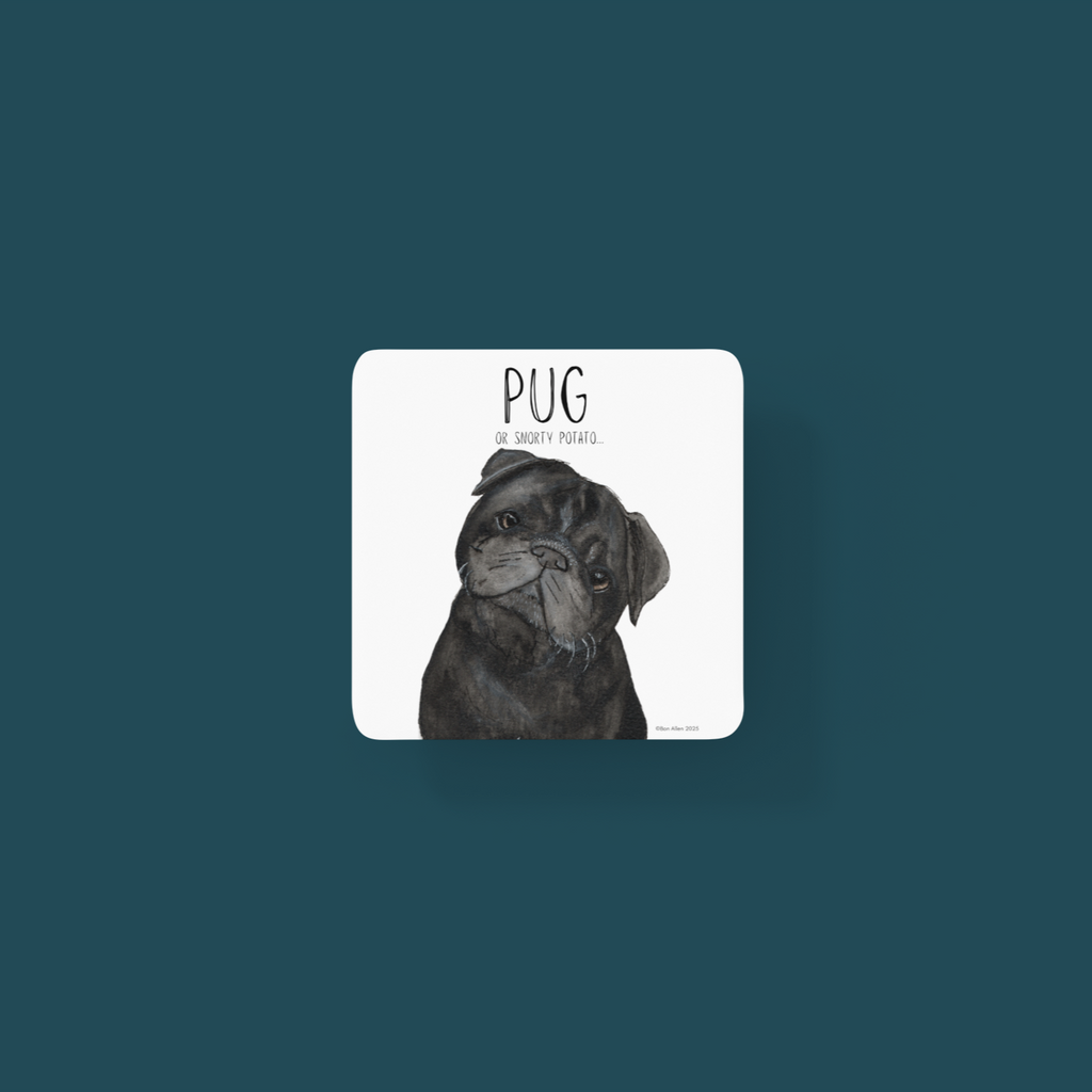 Pug Coaster Set Pack of 4