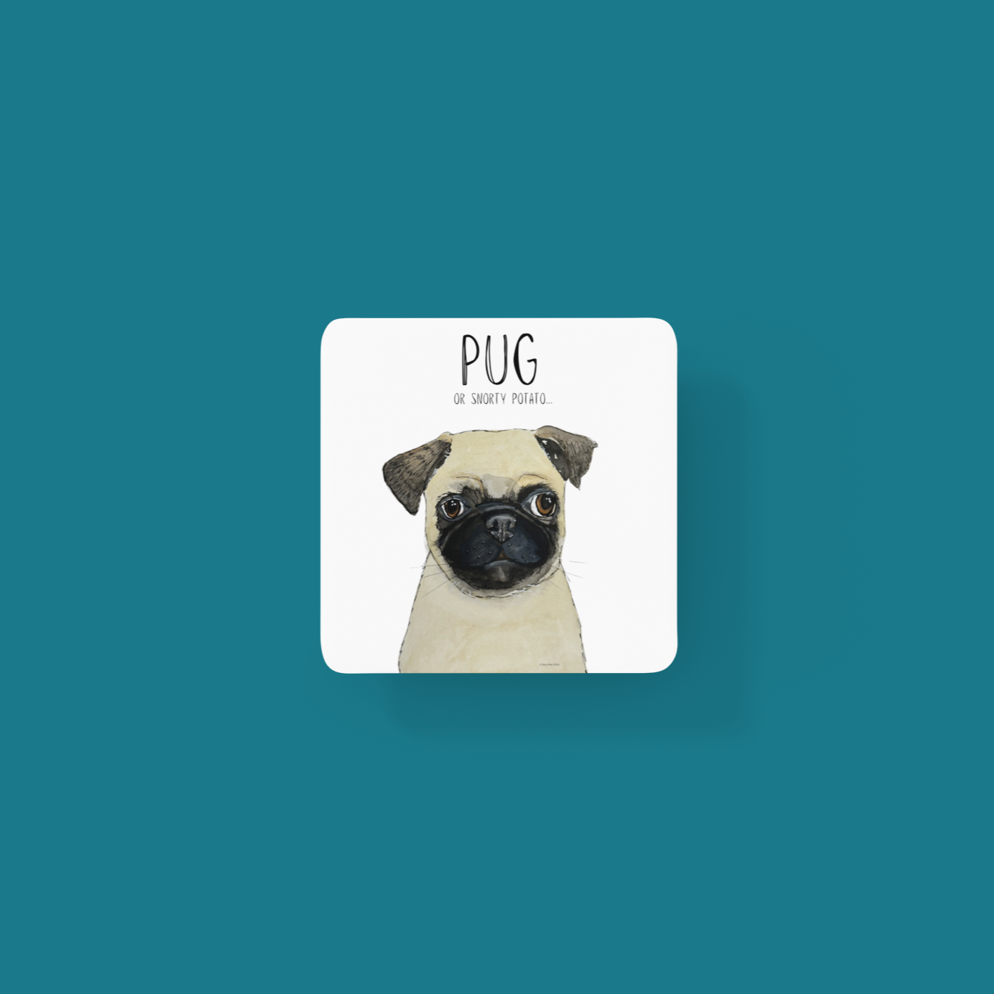 Pug Coaster Set Pack of 4