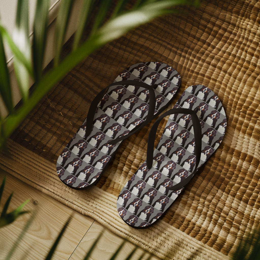 Giant Bernese Mountain Dog Flip Flops