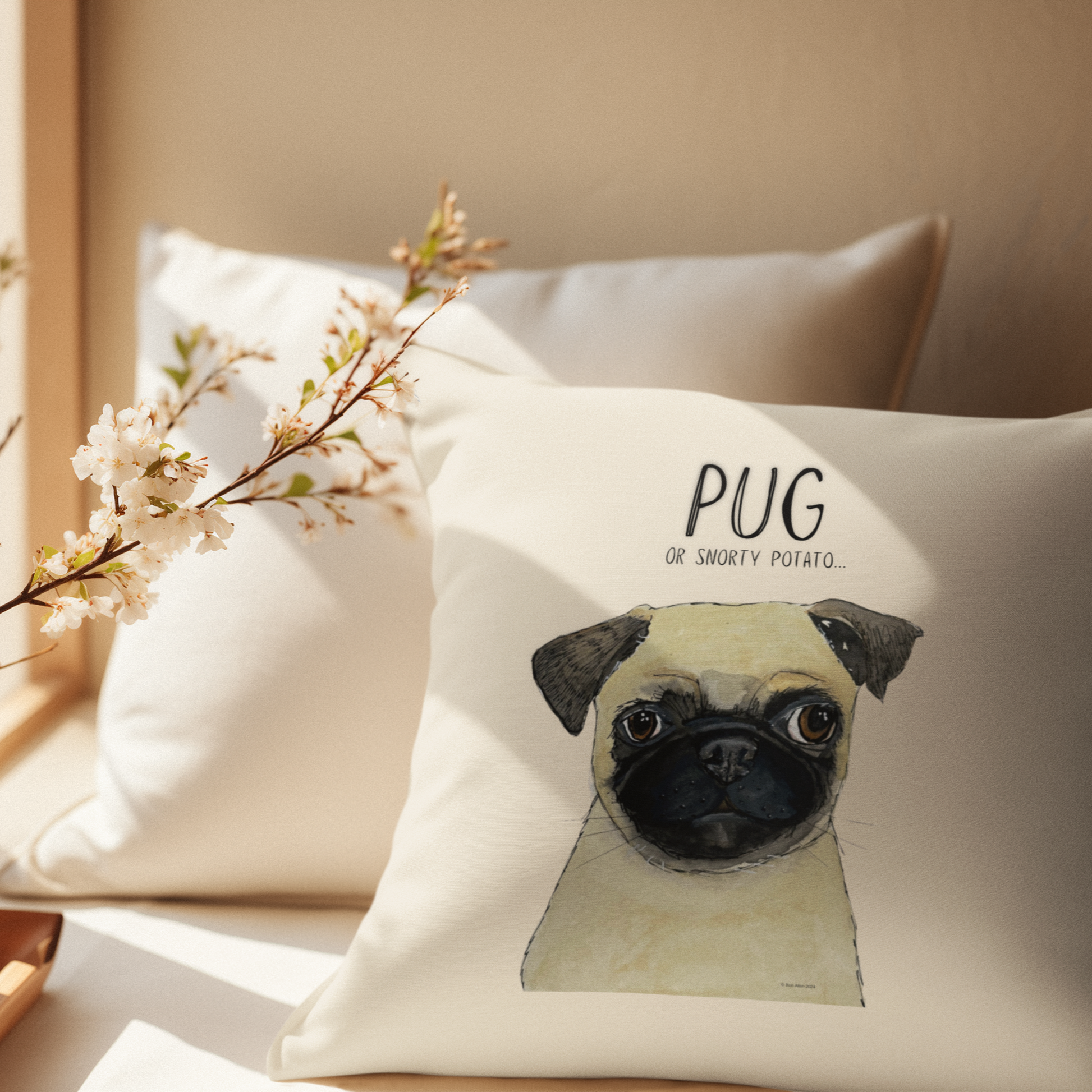 Pug Cushion Cover for Your Couch