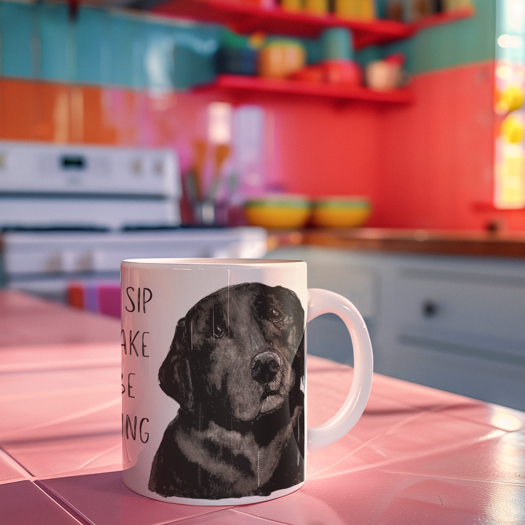 Labrador Mug Powered by Caffeine and Crumbs