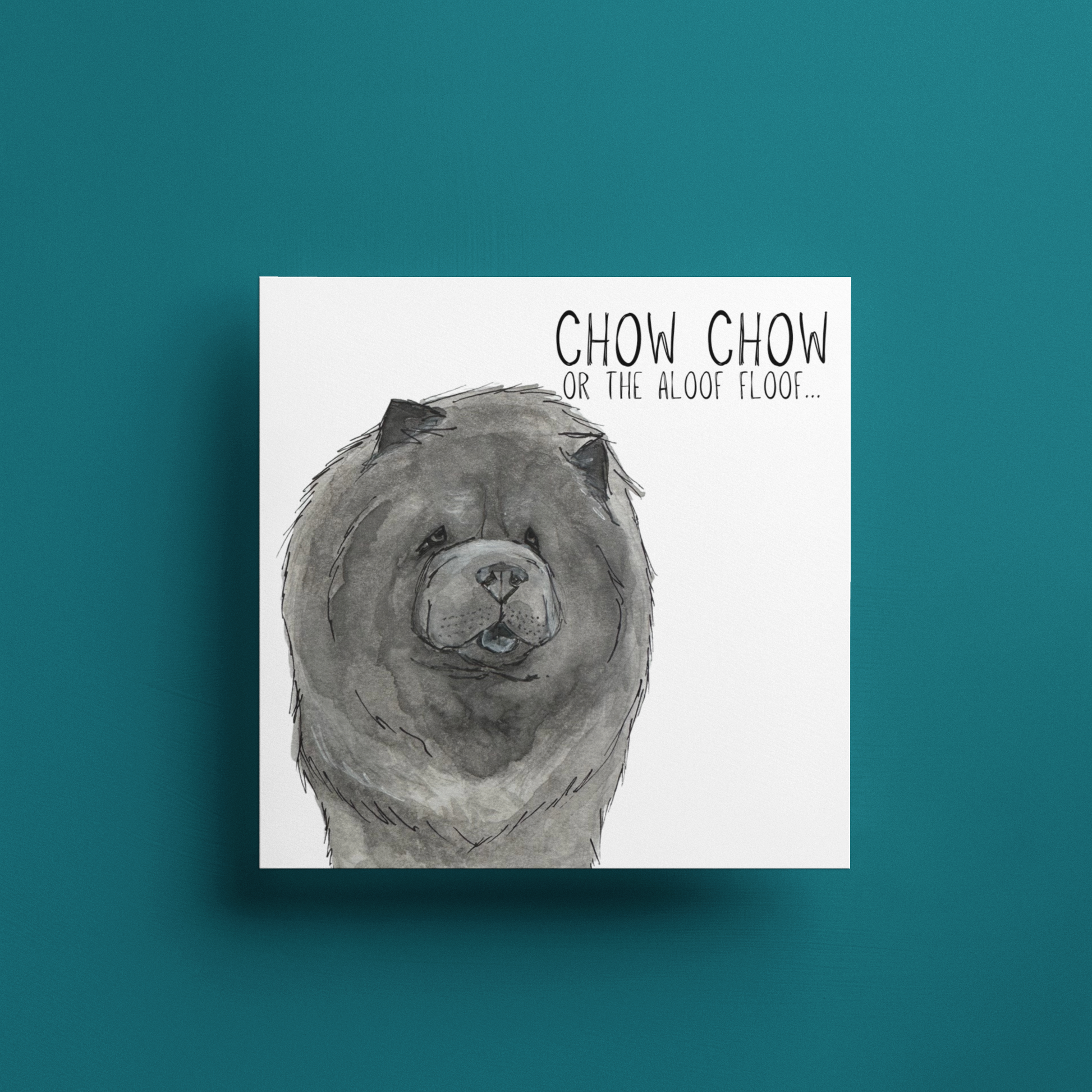 Blue Chow Chow Aloof Floof Greeting Card