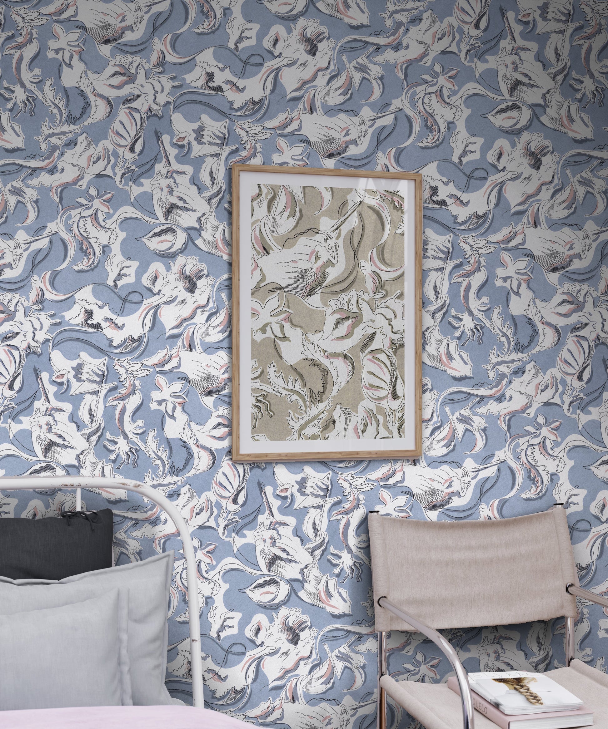 Blue Dreams Mermaid Wallpaper Surrealist Design