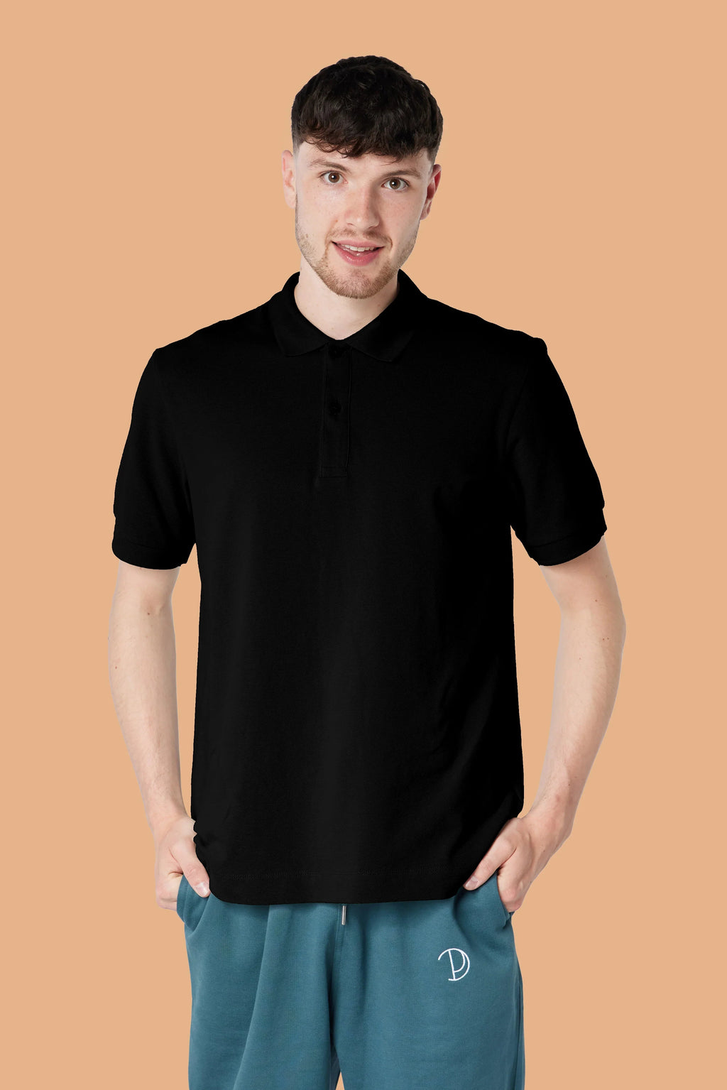 Black Organic Cotton Polo Shirt