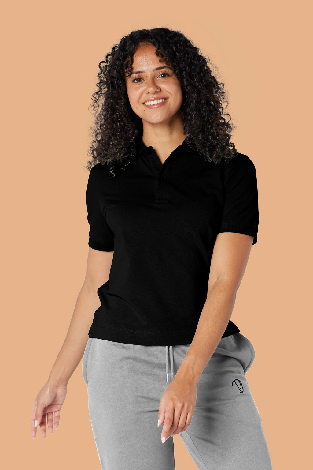 Black Organic Cotton Polo Shirt