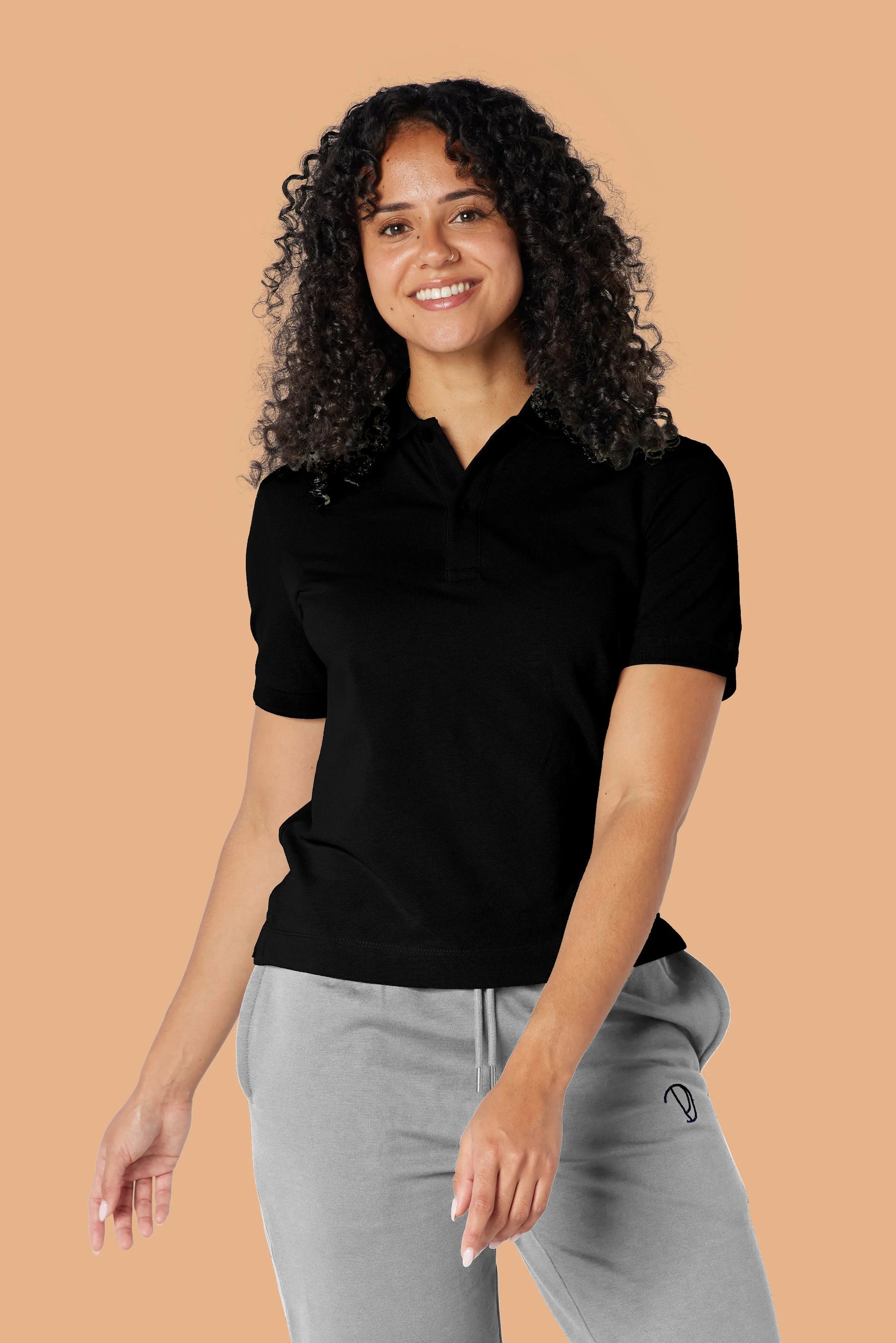 Black Organic Cotton Polo Shirt