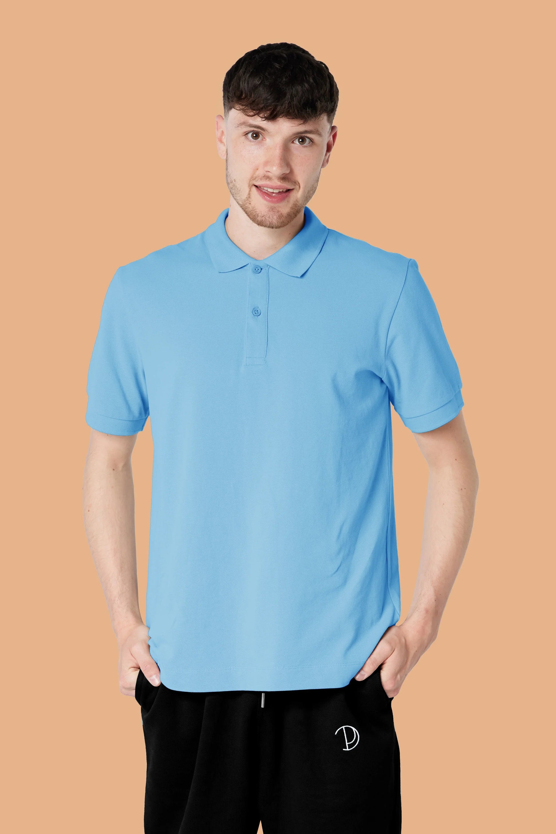Light Blue Organic Cotton Polo Shirt