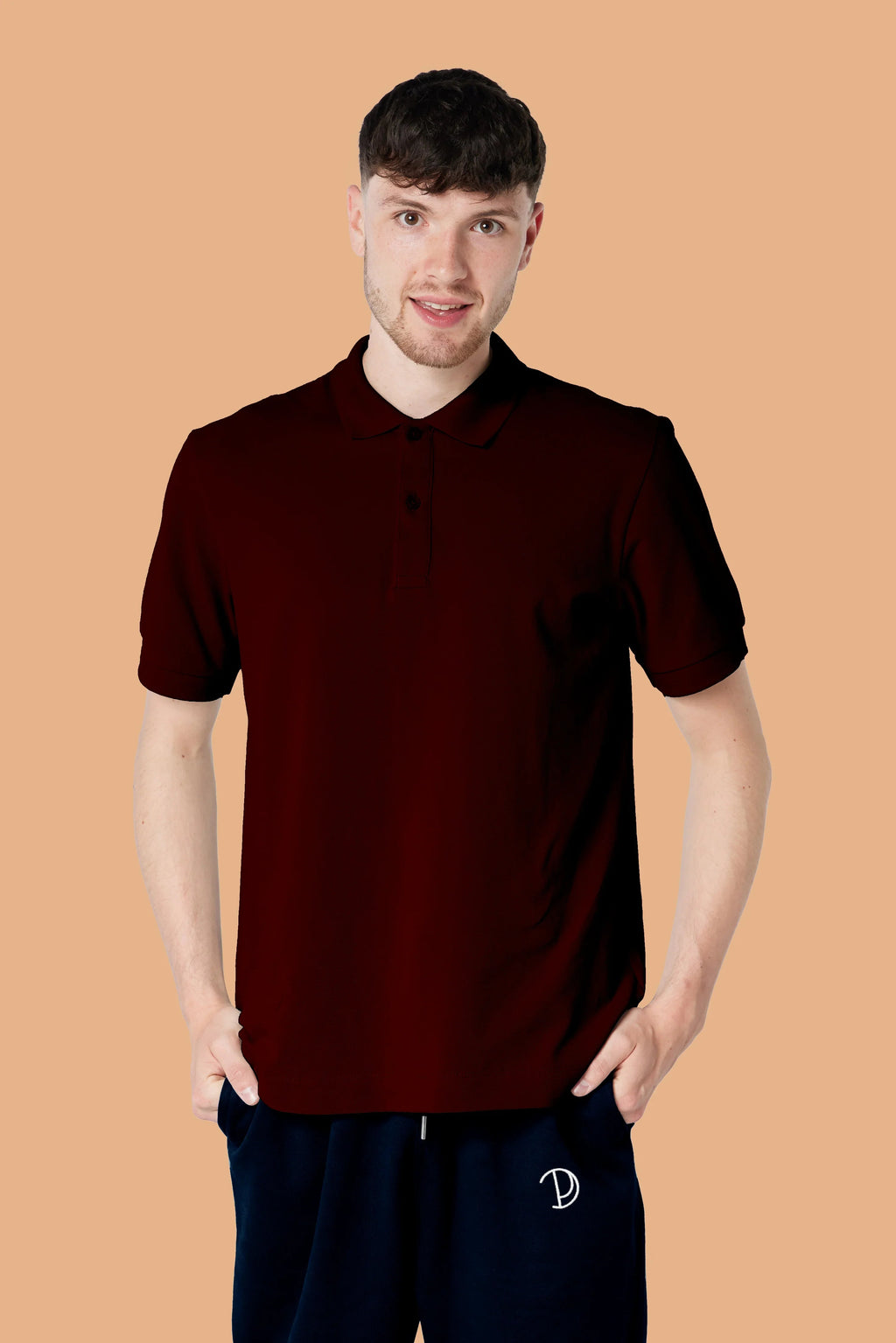 Burgundy Organic Cotton Polo Shirt