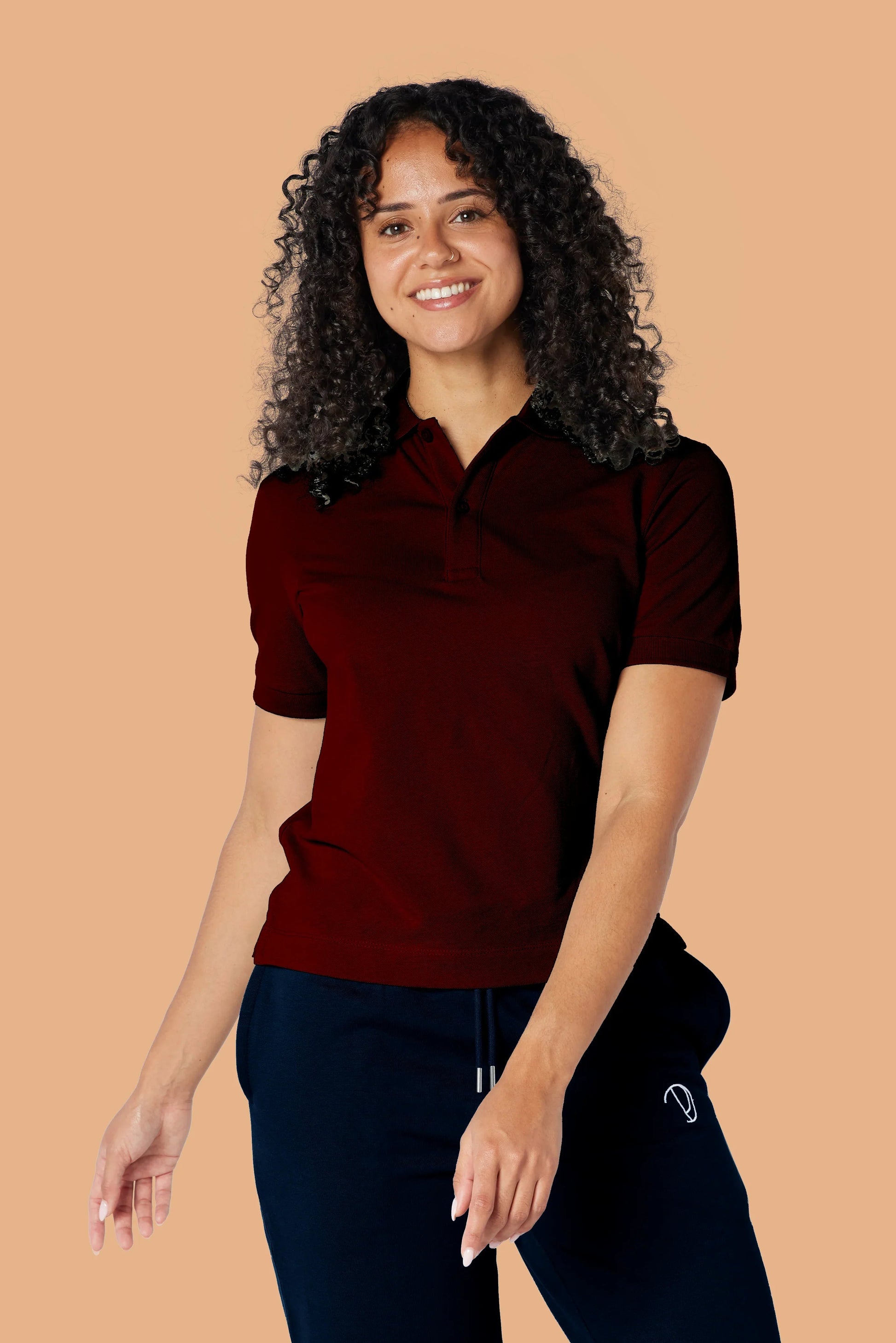 Burgundy Organic Cotton Polo Shirt