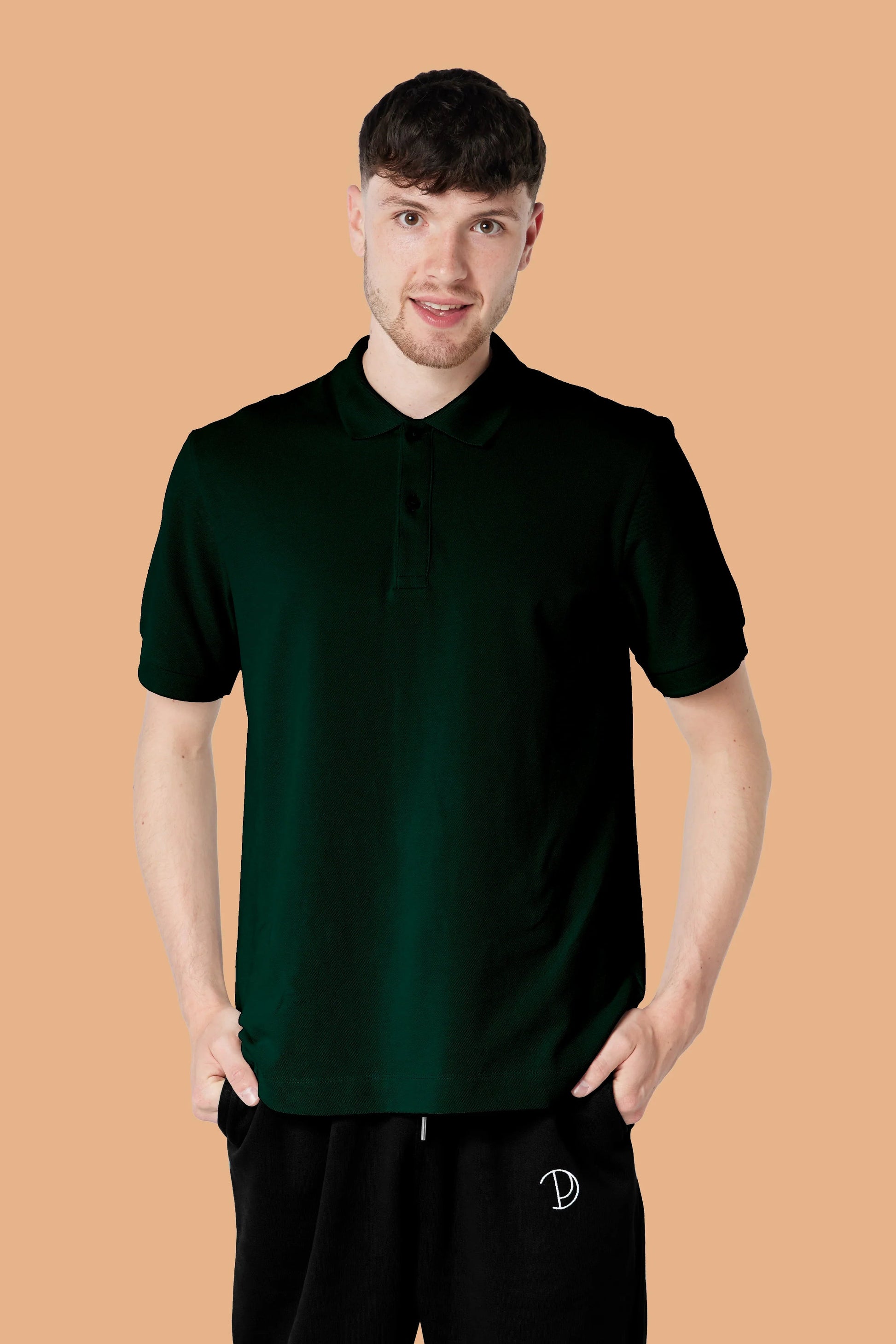Dark Green Organic Cotton Polo Shirt