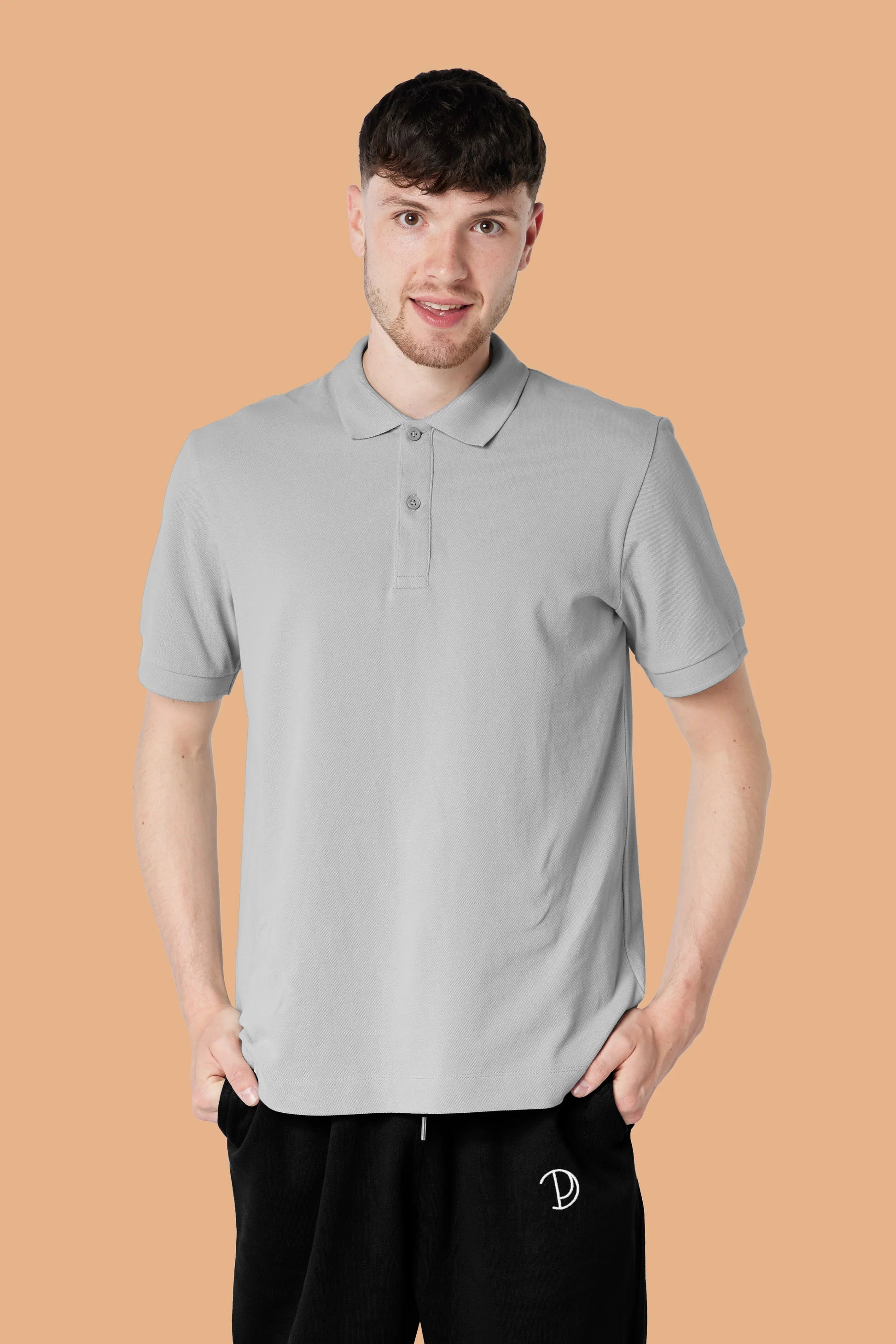 Grey Organic Cotton Polo Shirt