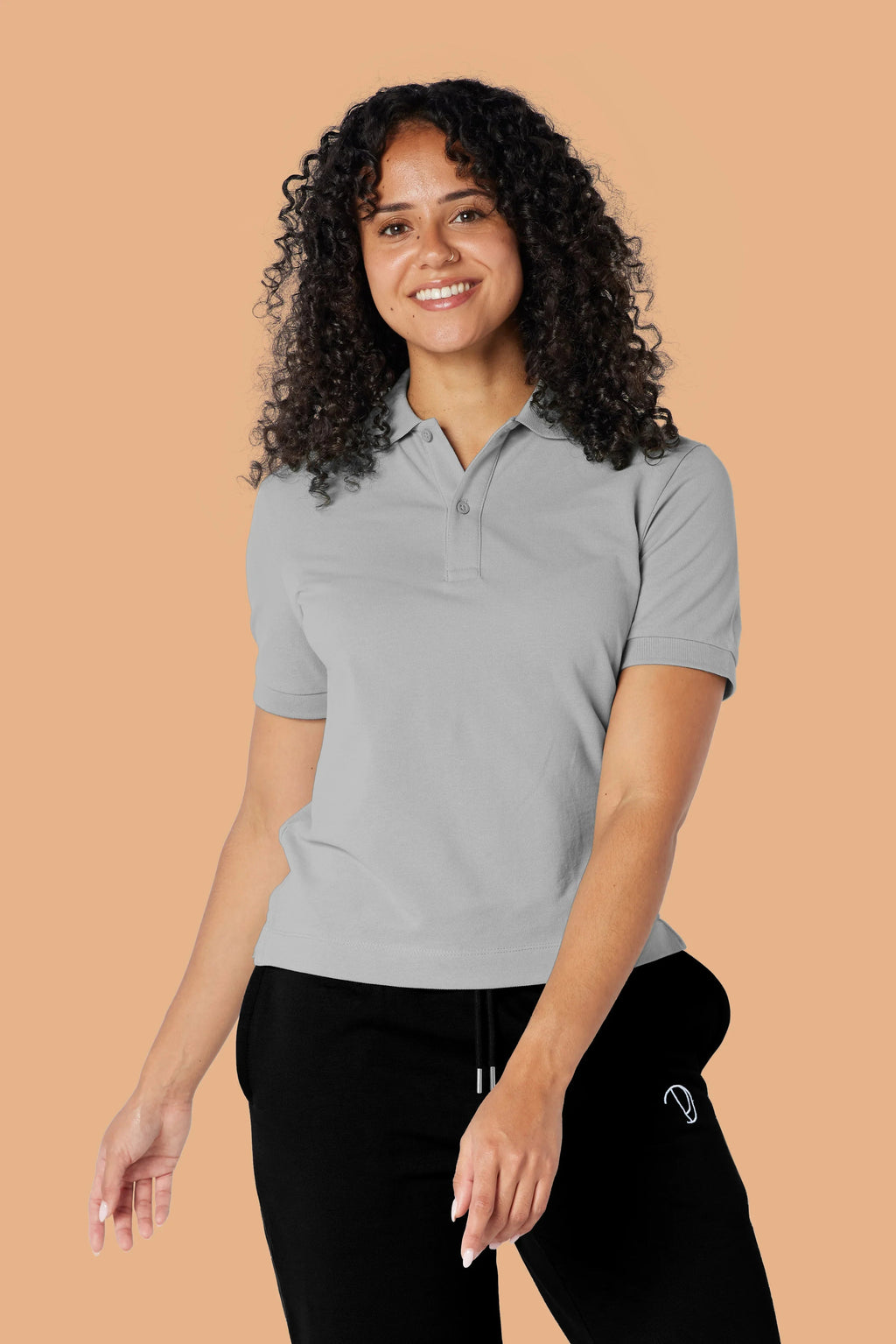 Grey Organic Cotton Polo Shirt