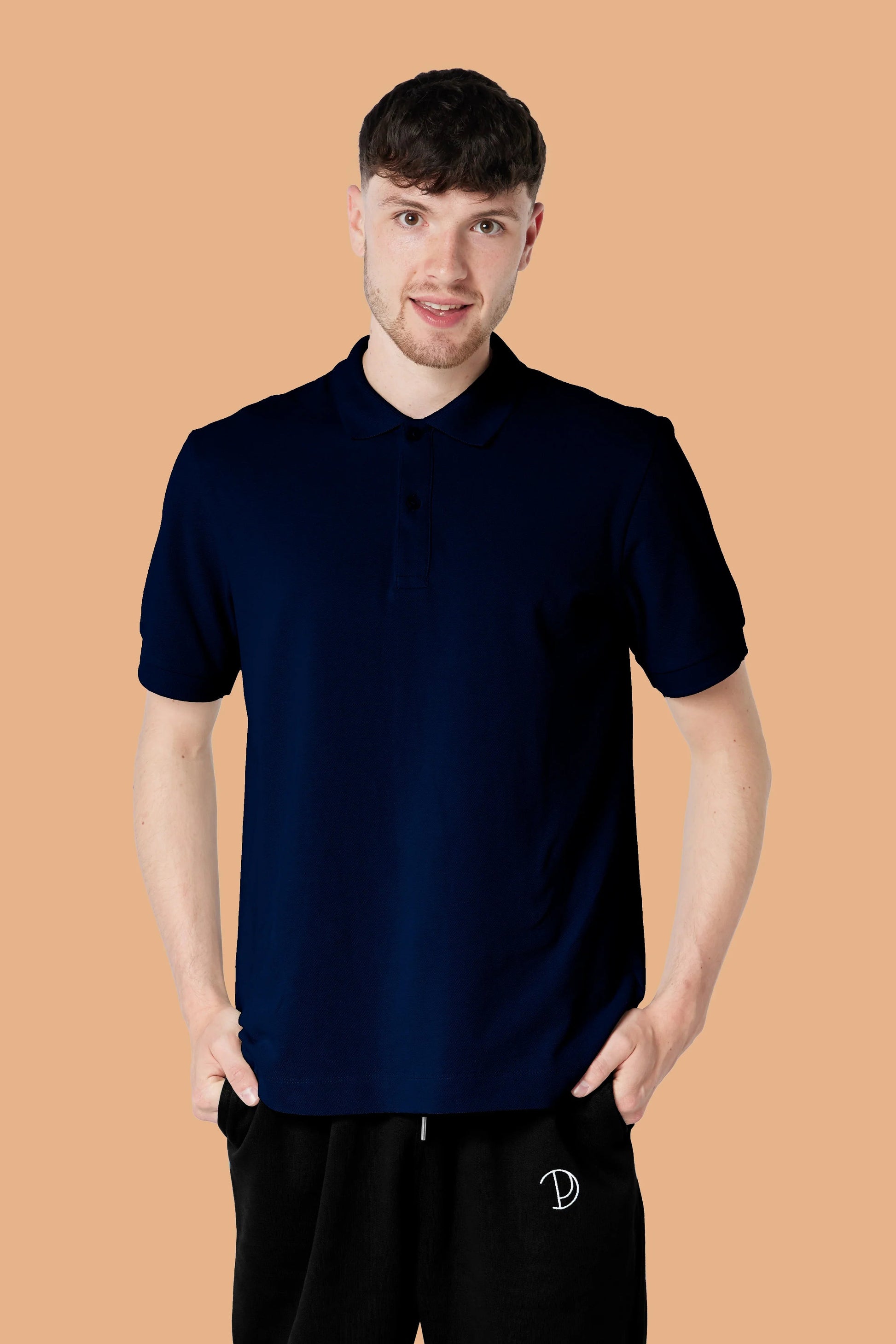 Navy Polo Shirt in Organic Cotton