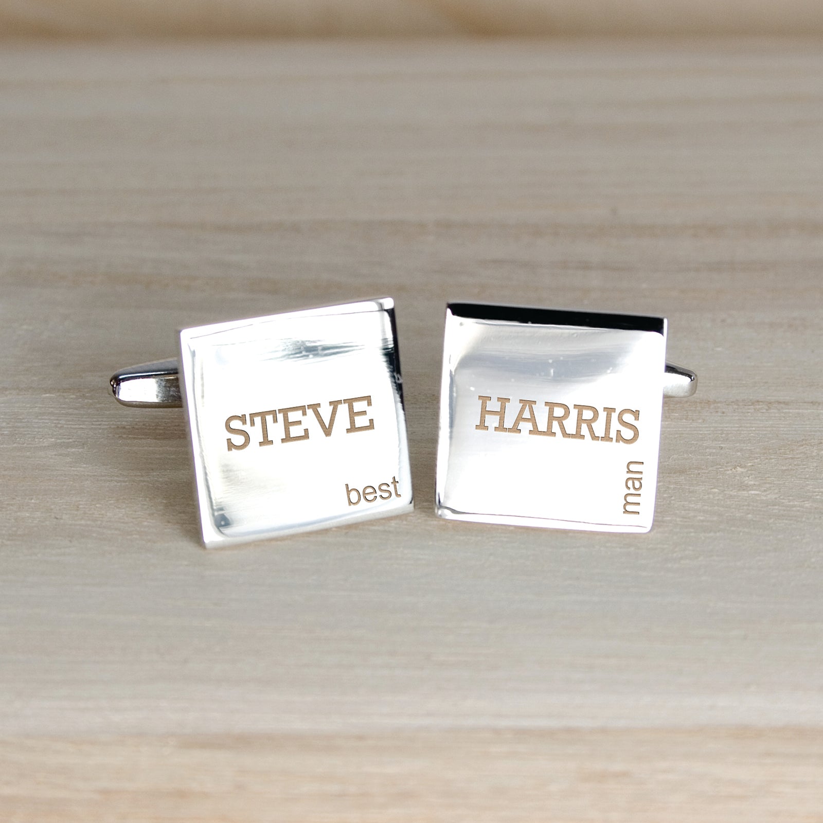 Personalised Modern Wedding Cufflinks for the Best Man