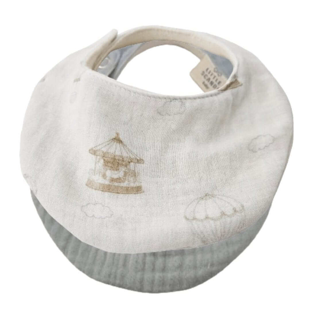 Mohair and Carousel Waterproof Bib Set of 2