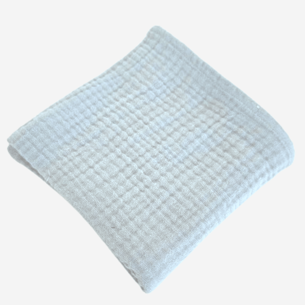 Soft Blue Muslin Feeding Blanket - Triple Layer Gauze