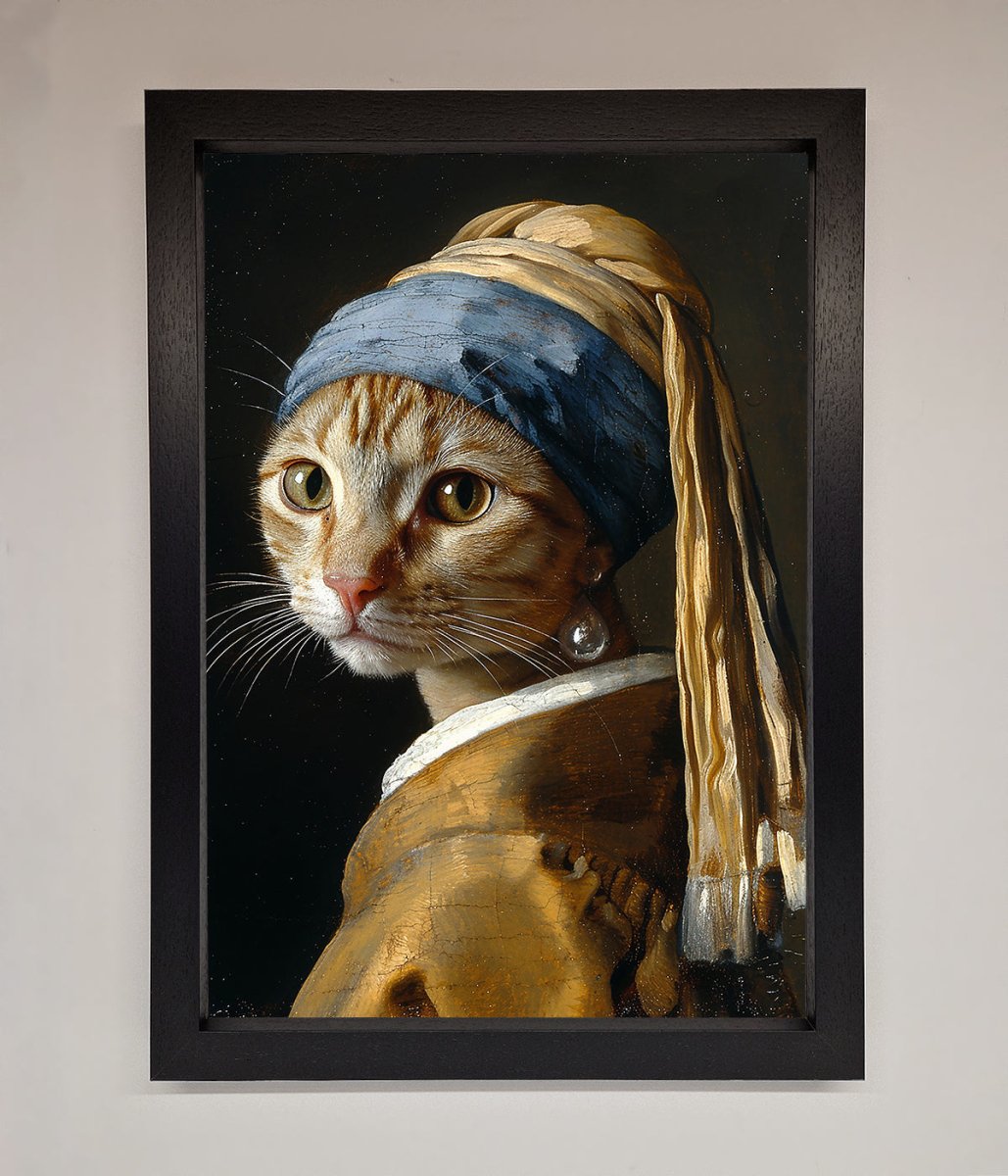 Mona Lisa Cat Framed Poster