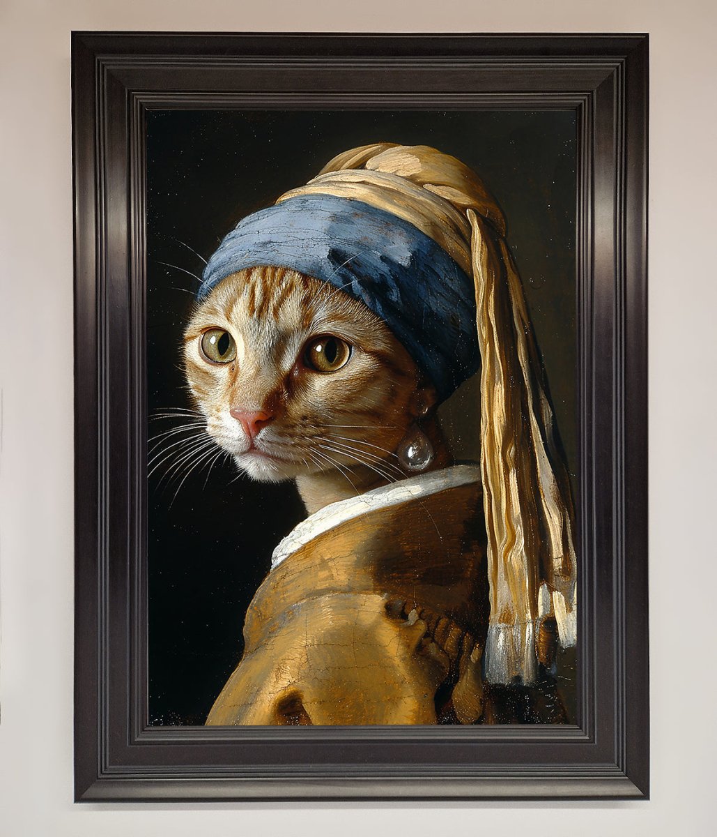 Mona Lisa Cat Framed Poster